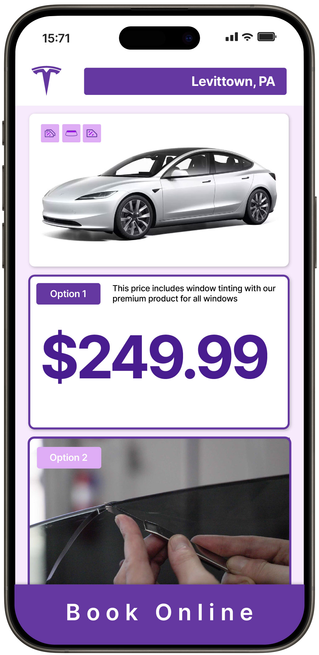 View Affordable Tesla Window Tinting Costs in Levittown, Pennsylvania