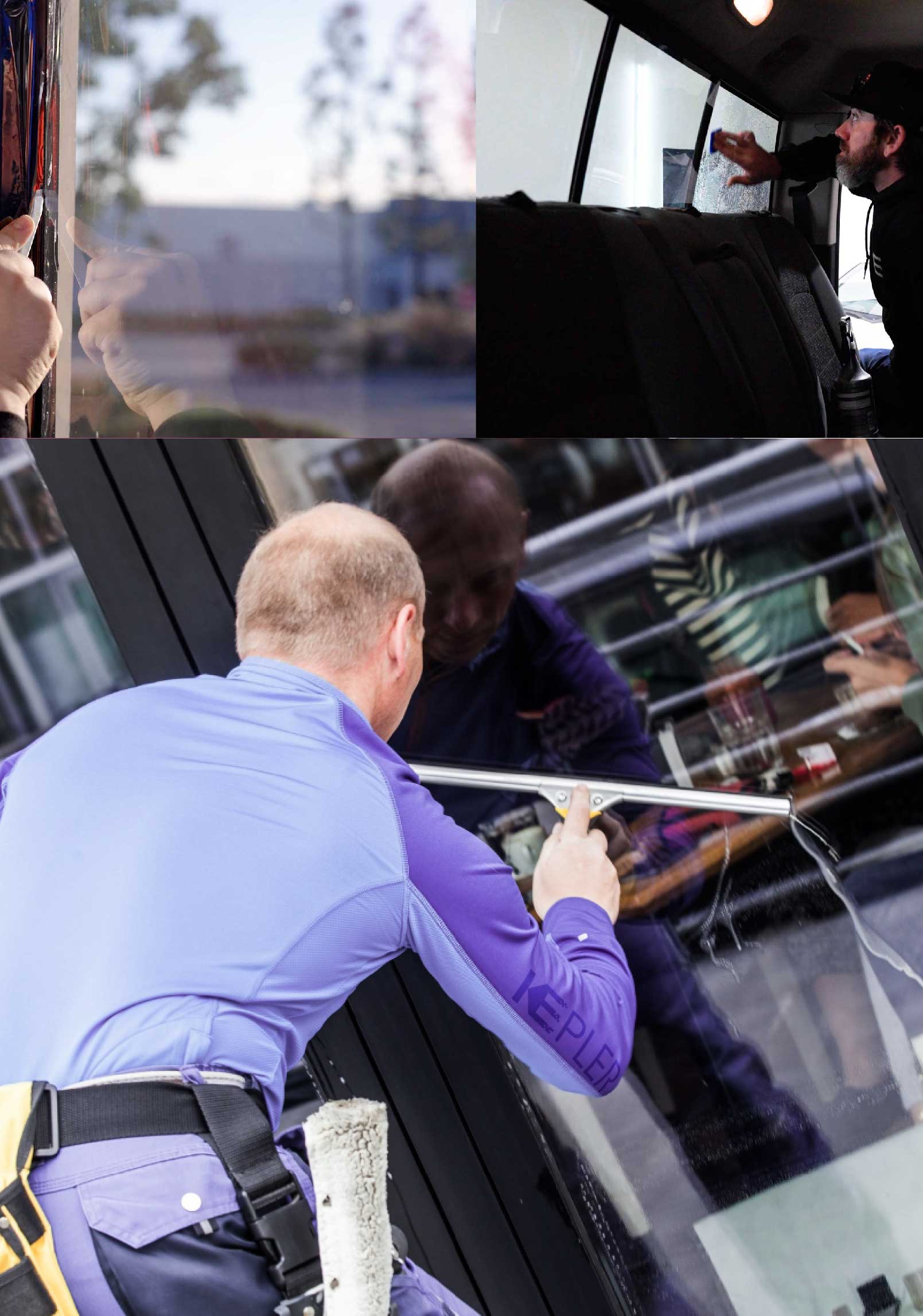 Kepler Skilled Applying Anti-Graffiti Window Film to a Washington Shop Front