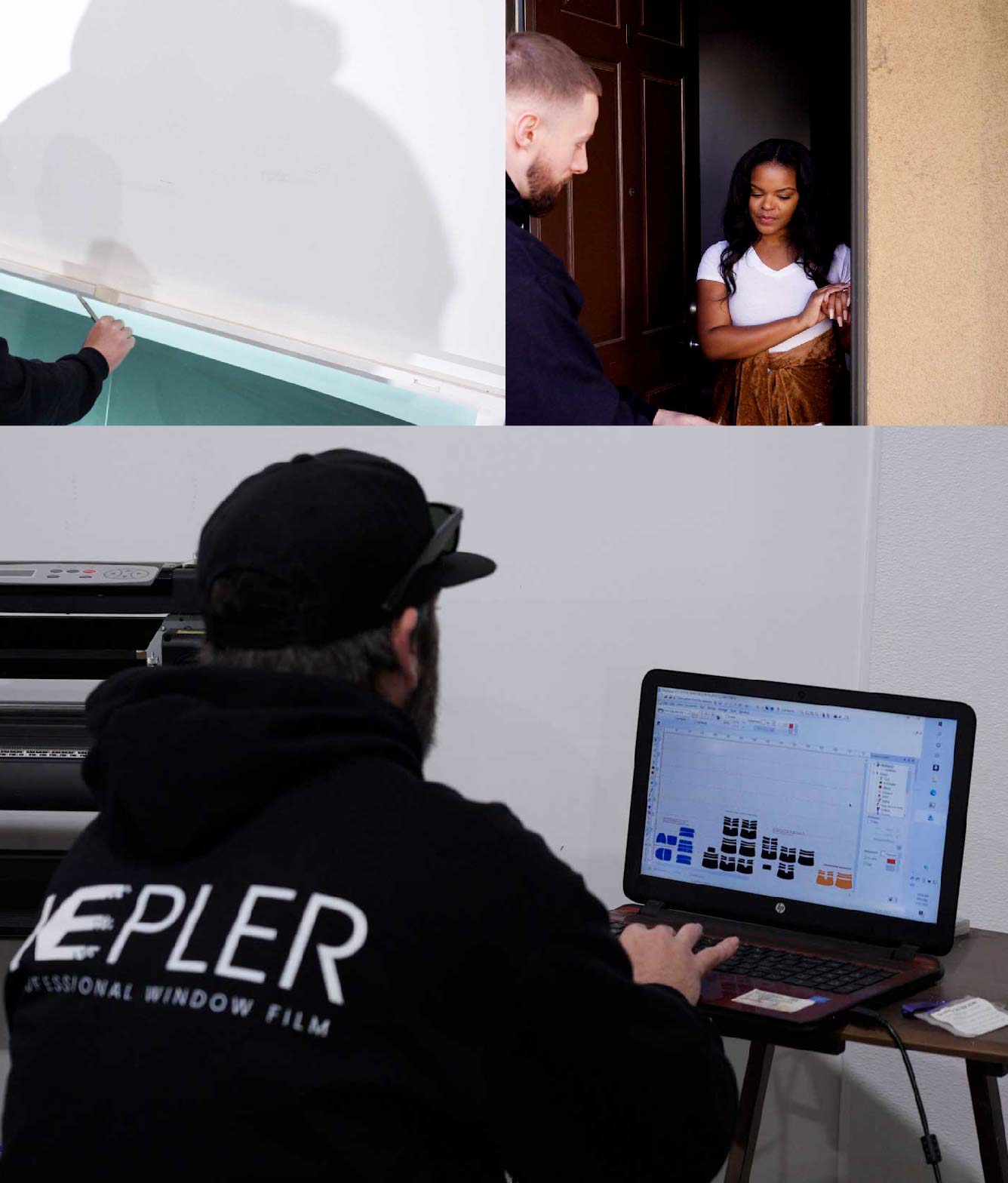 Ceramic Window Tinting Expert Cutting Film in Anderson, Indiana