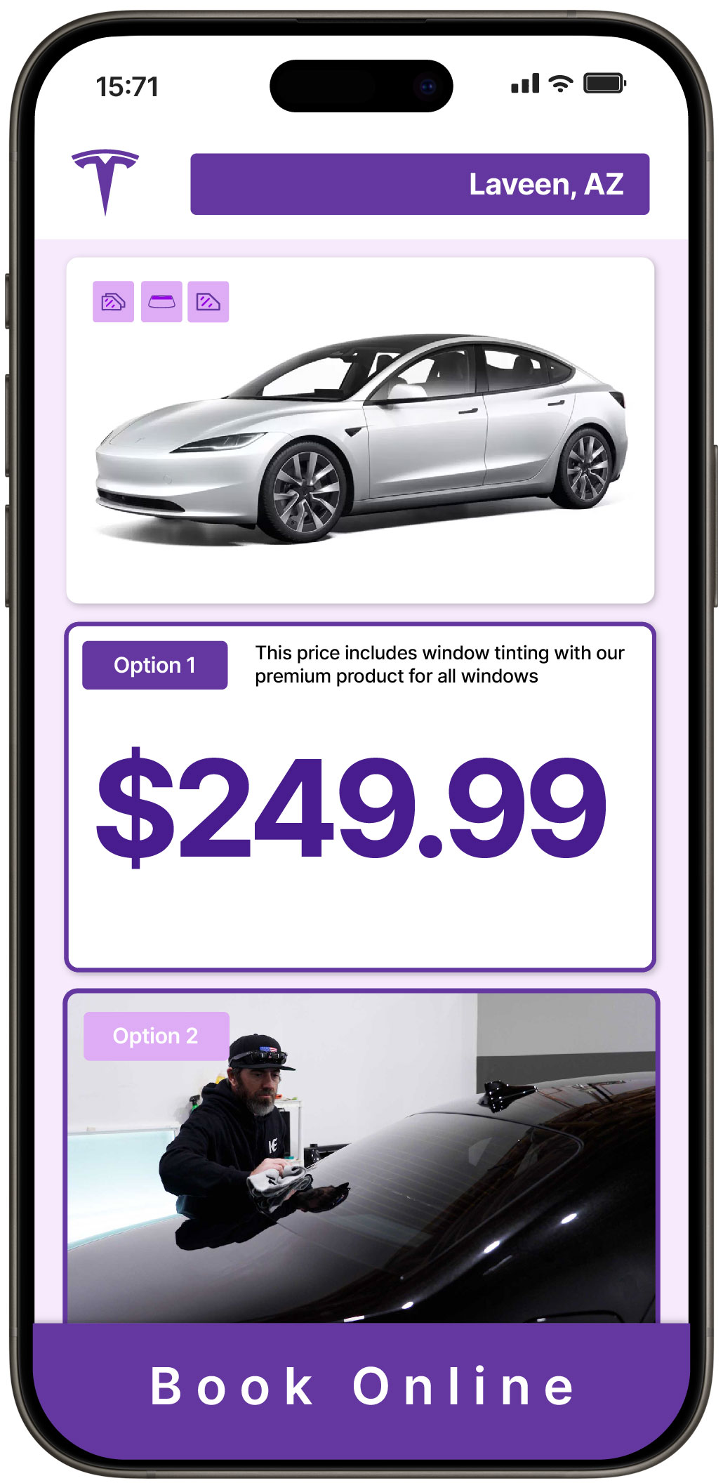 View Competitive Tesla Window Tinting Prices in Laveen, Arizona