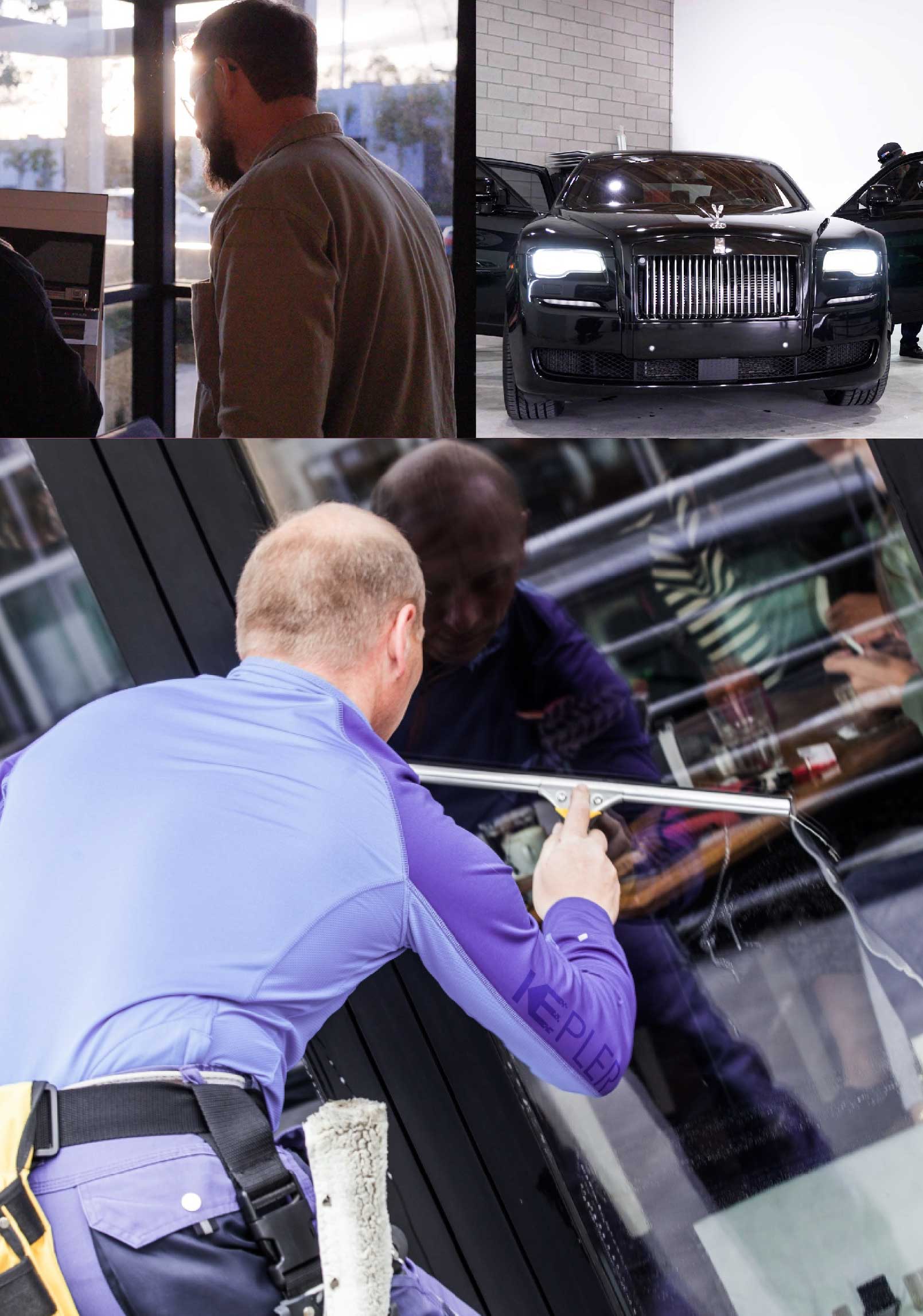 Kepler Expert Applying Anti-Graffiti Window Film to a La Porte Shop Front