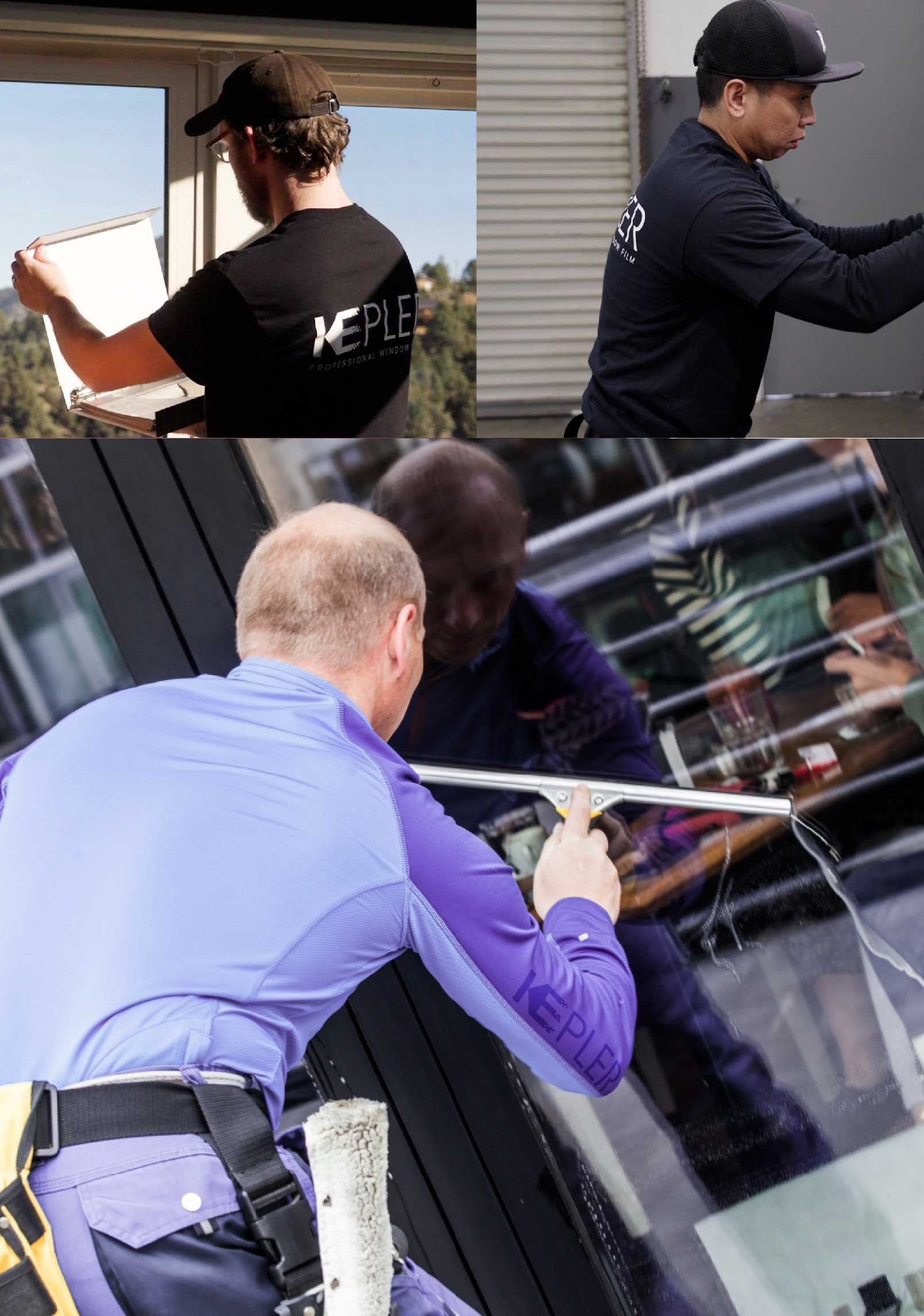Kepler Skilled Applying Anti-Graffiti Window Film to a Hurricane Shop Front