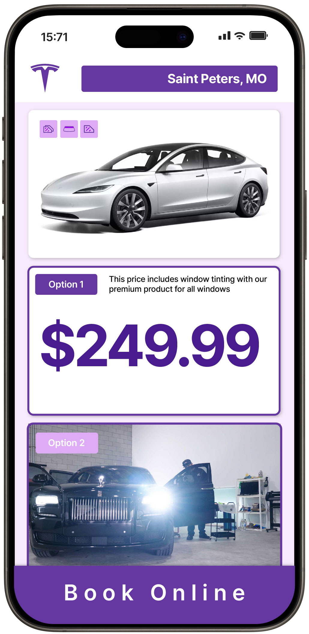 View Reasonable Tesla Window Tinting Rates in Saint Peters, Missouri