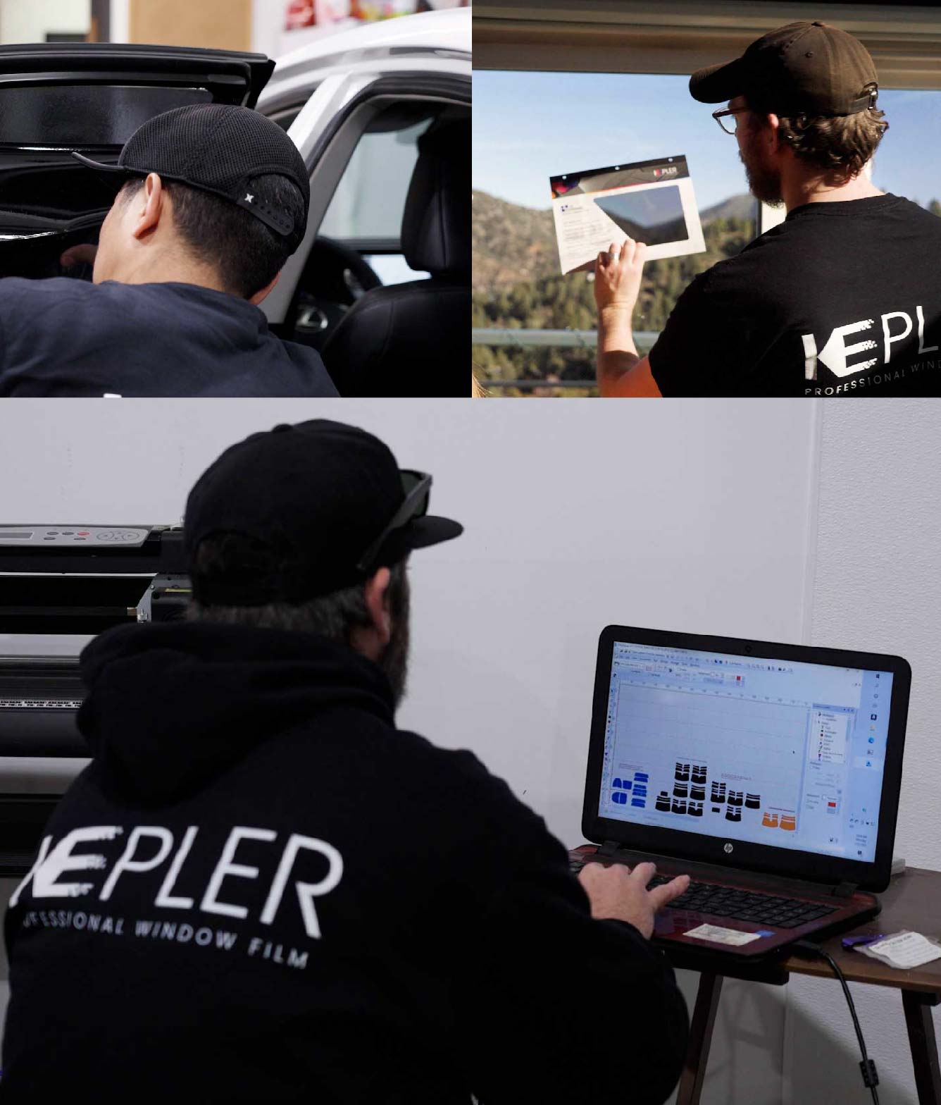 Ceramic Window Tinting Expert Cutting Film in Schertz, Texas