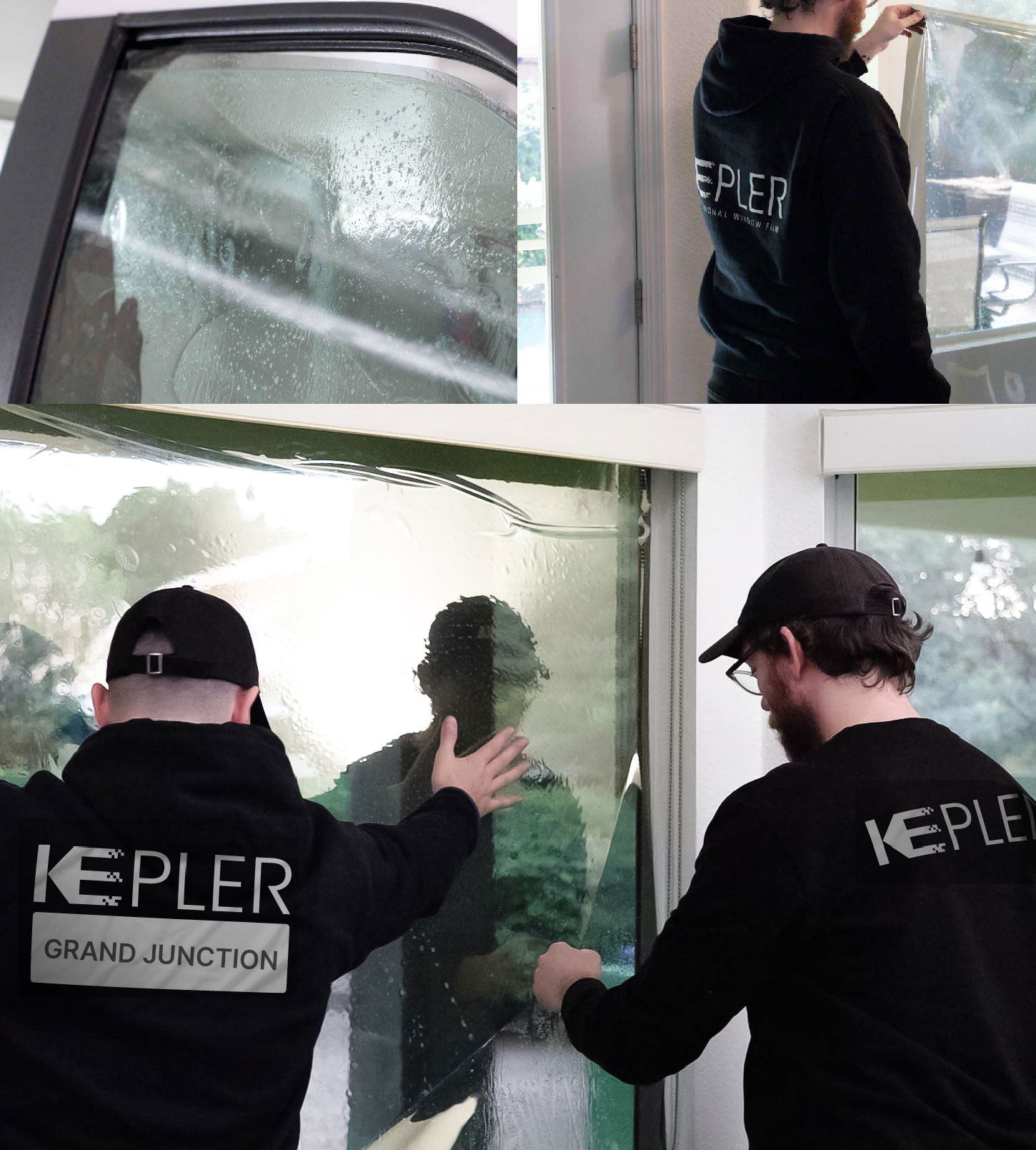 Kepler Technician Fitting High-tech Window Tint to Home in Grand Junction