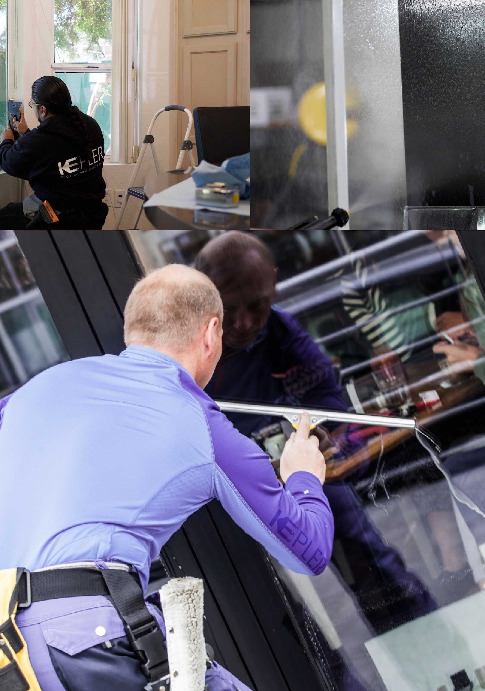 Kepler Skilled Applying Anti-Graffiti Window Film to a Oakland Shop Front