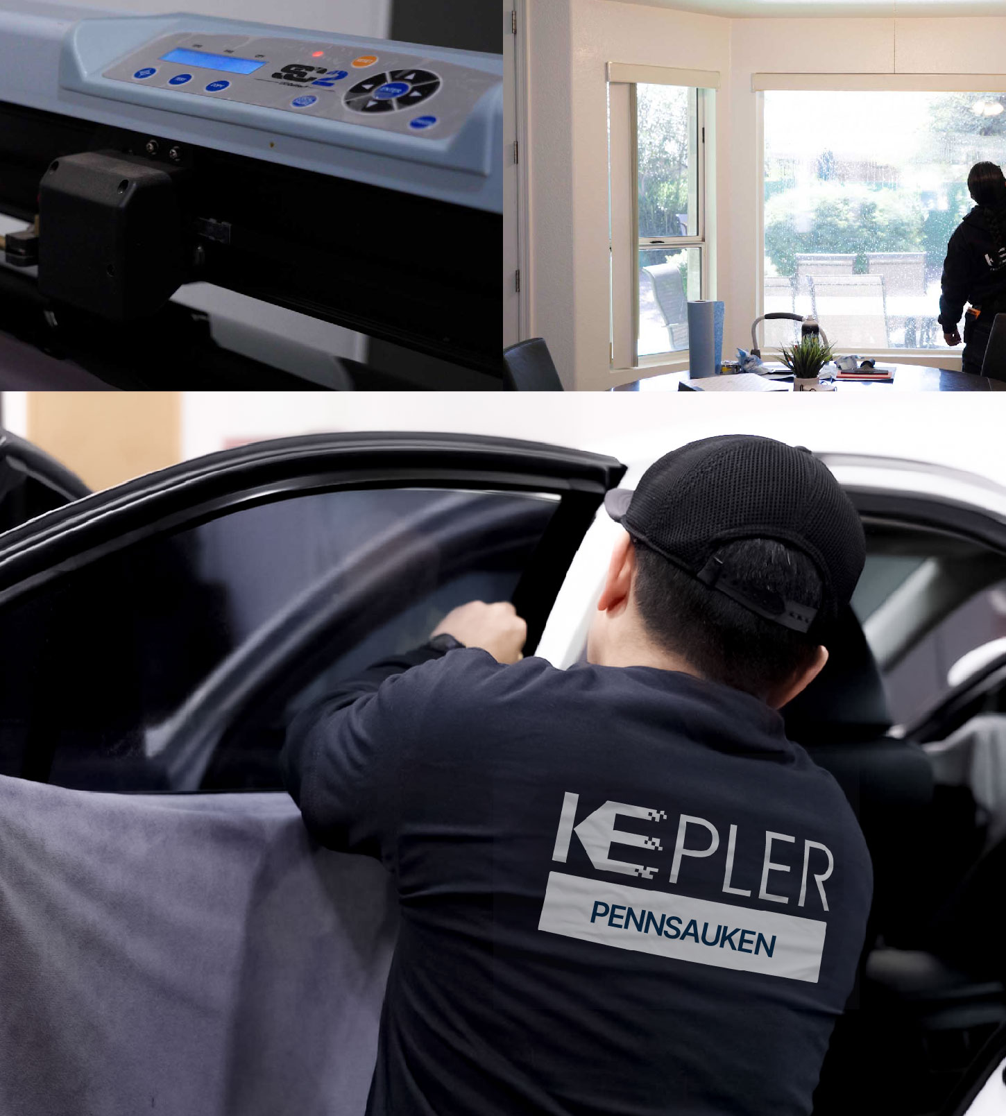 Automotive Window Tinting Expert Applying Film in Pennsauken, New Jersey