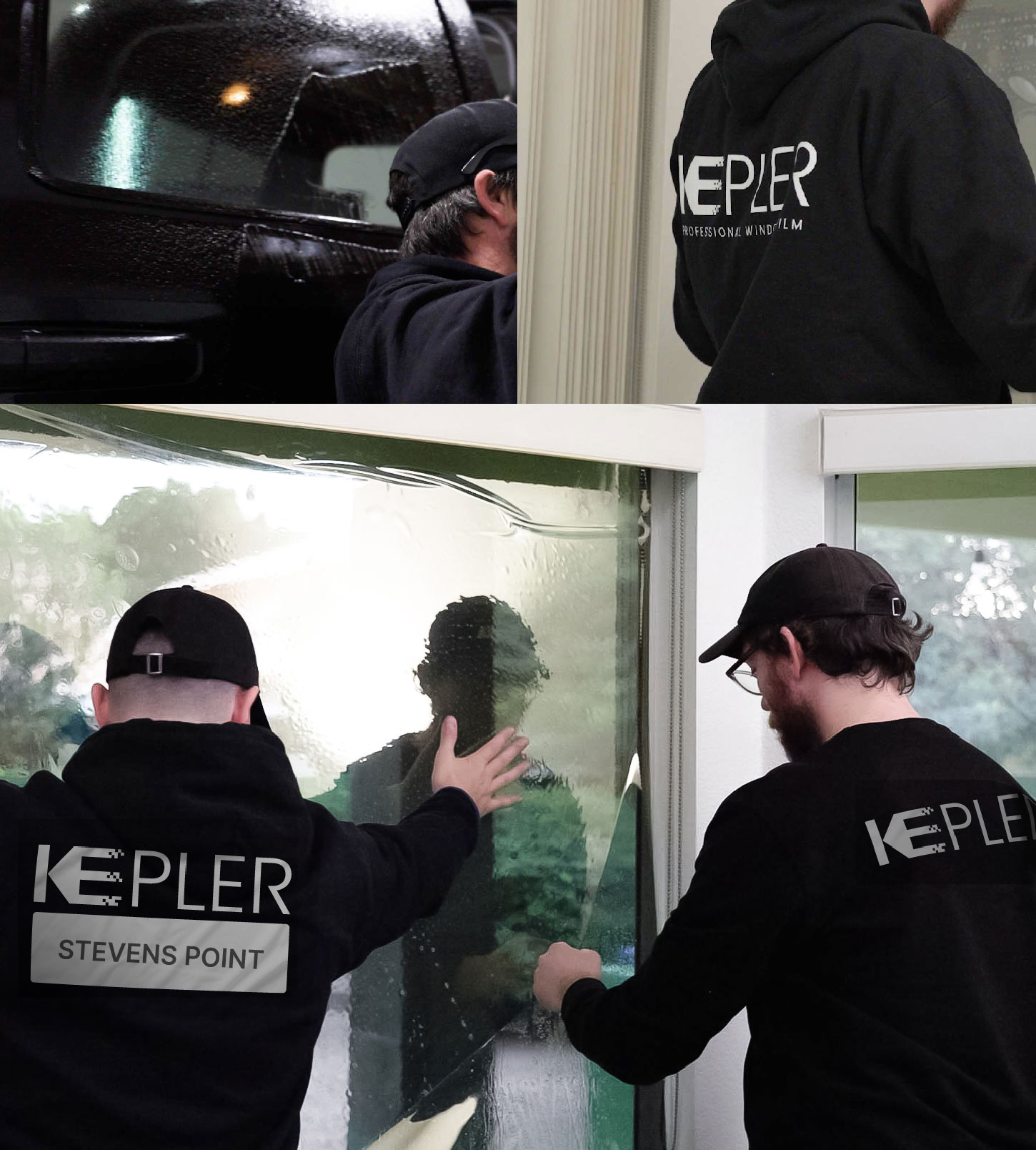 Expert Technician Installing Advanced Window Tint to Home in Stevens Point
