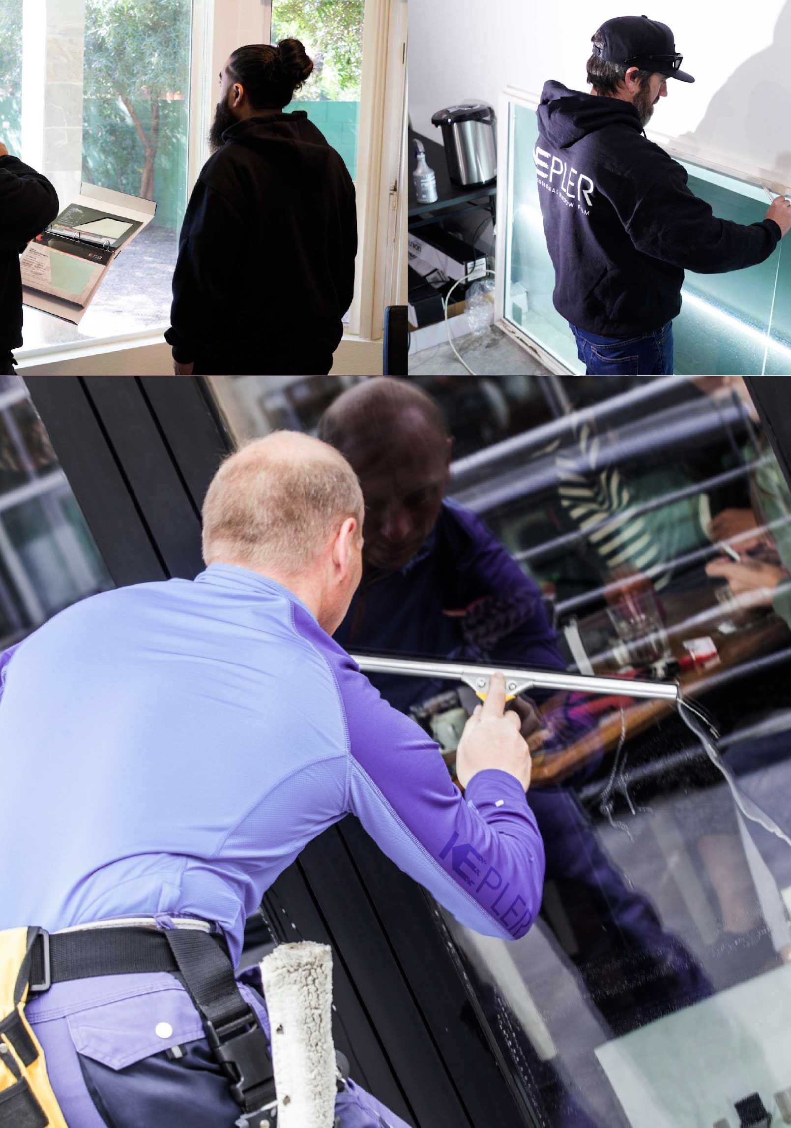 Kepler Skilled Applying Anti-Graffiti Window Film to a Kissimmee Shop Front