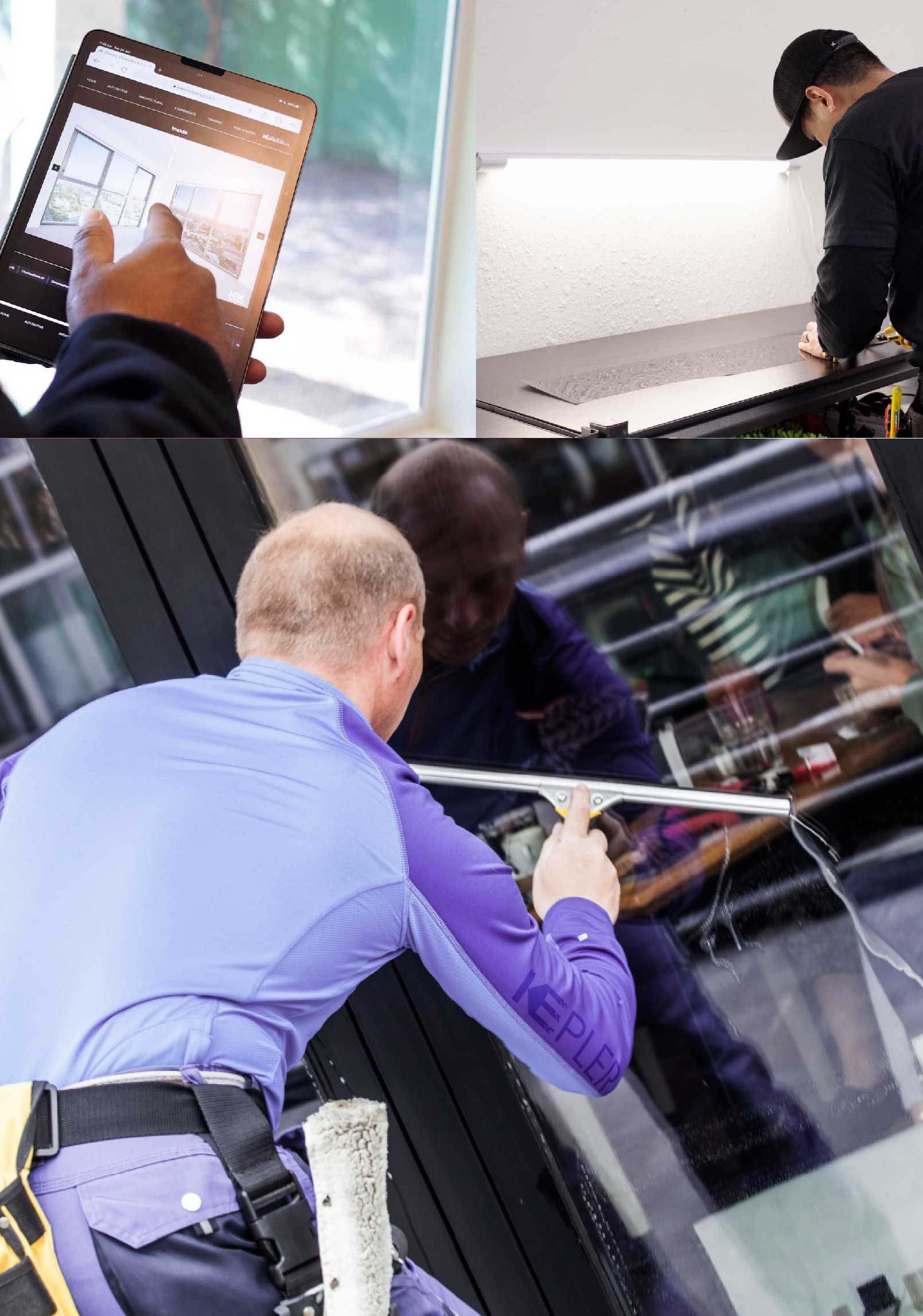 Kepler Skilled Applying Anti-Graffiti Window Film to a Harlingen Shop Front