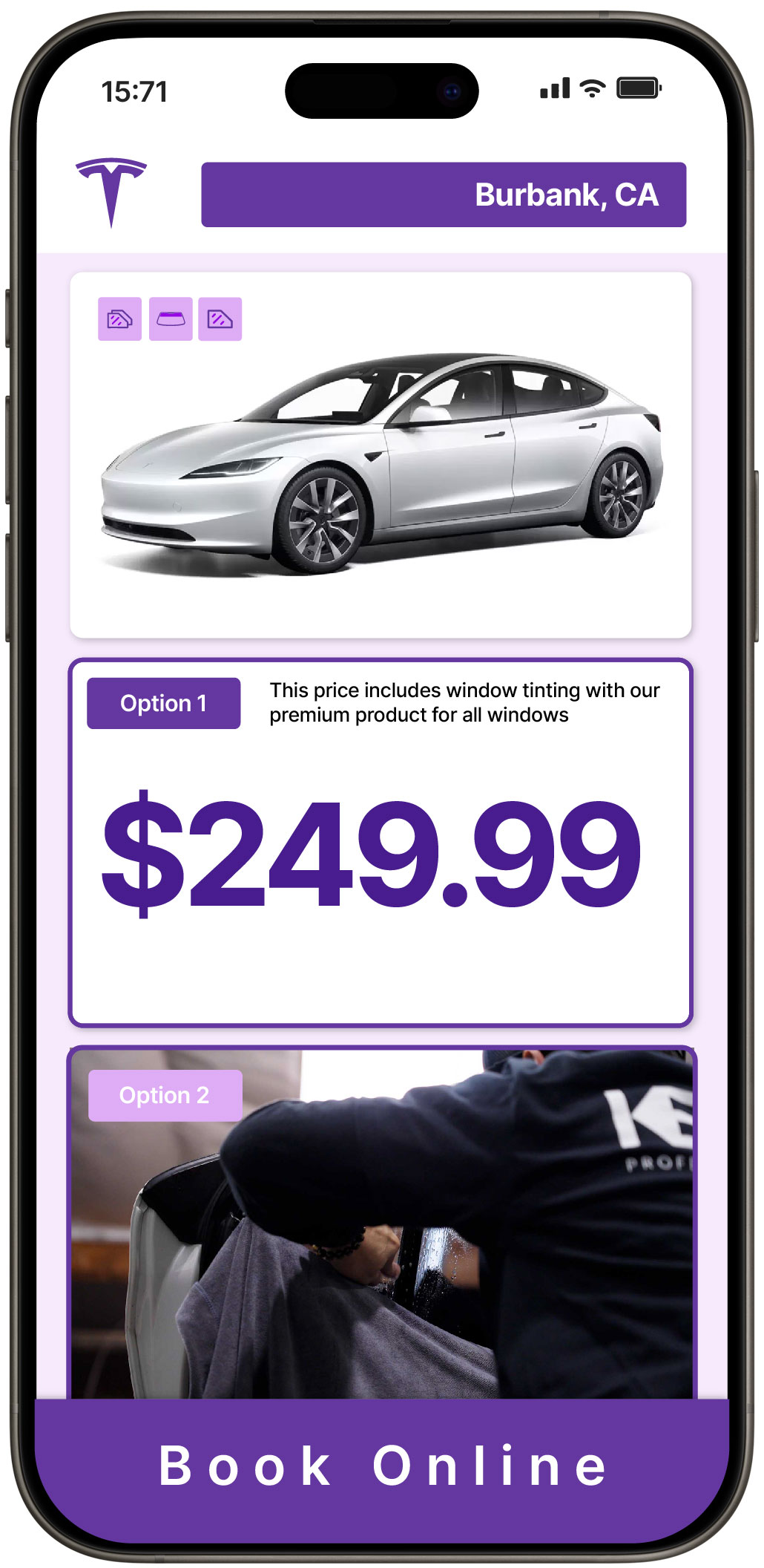 View Affordable Tesla Window Tinting Costs in Burbank, California