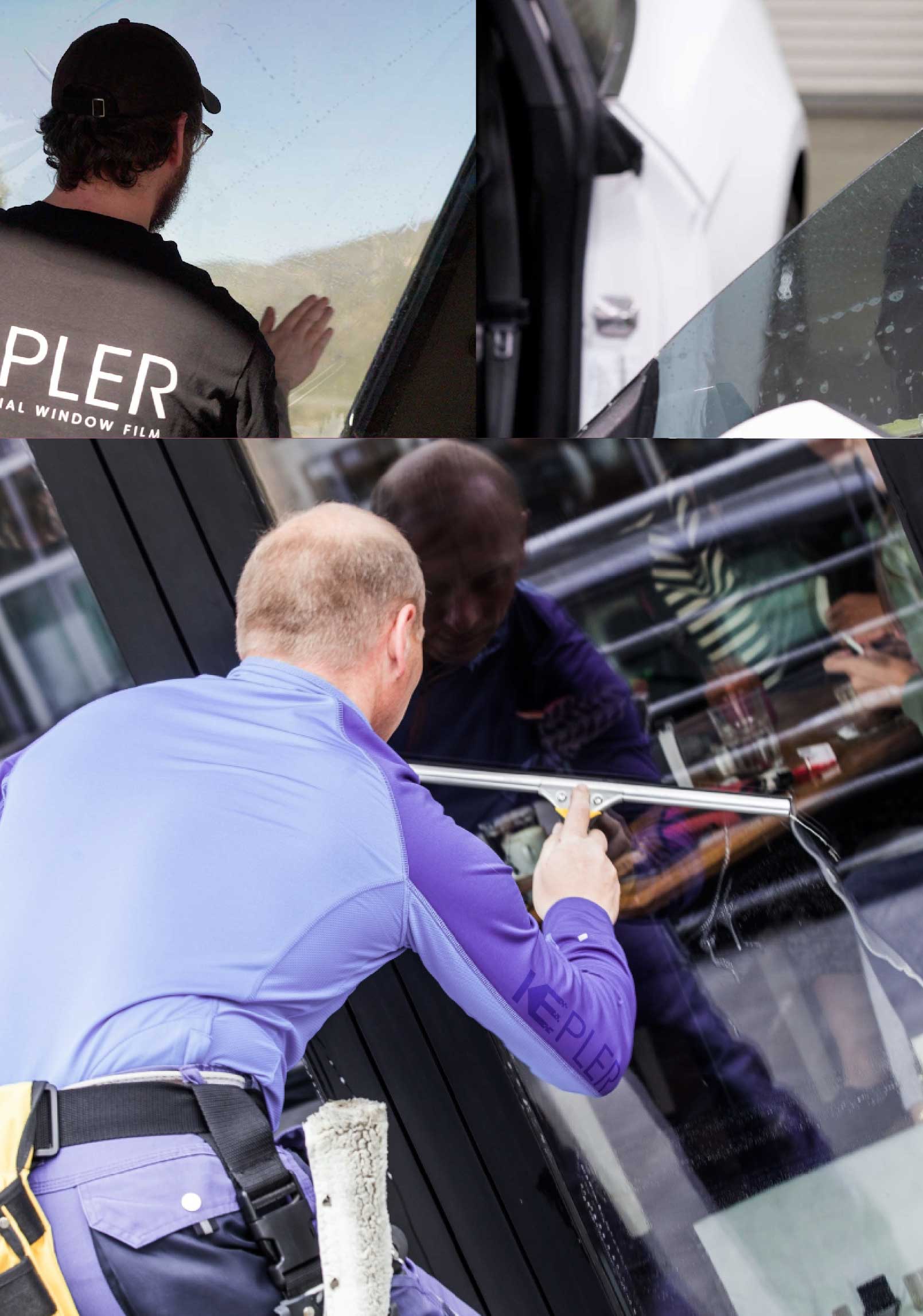 Kepler Professional Applying Anti-Graffiti Window Film to a Bloomfield Shop Front