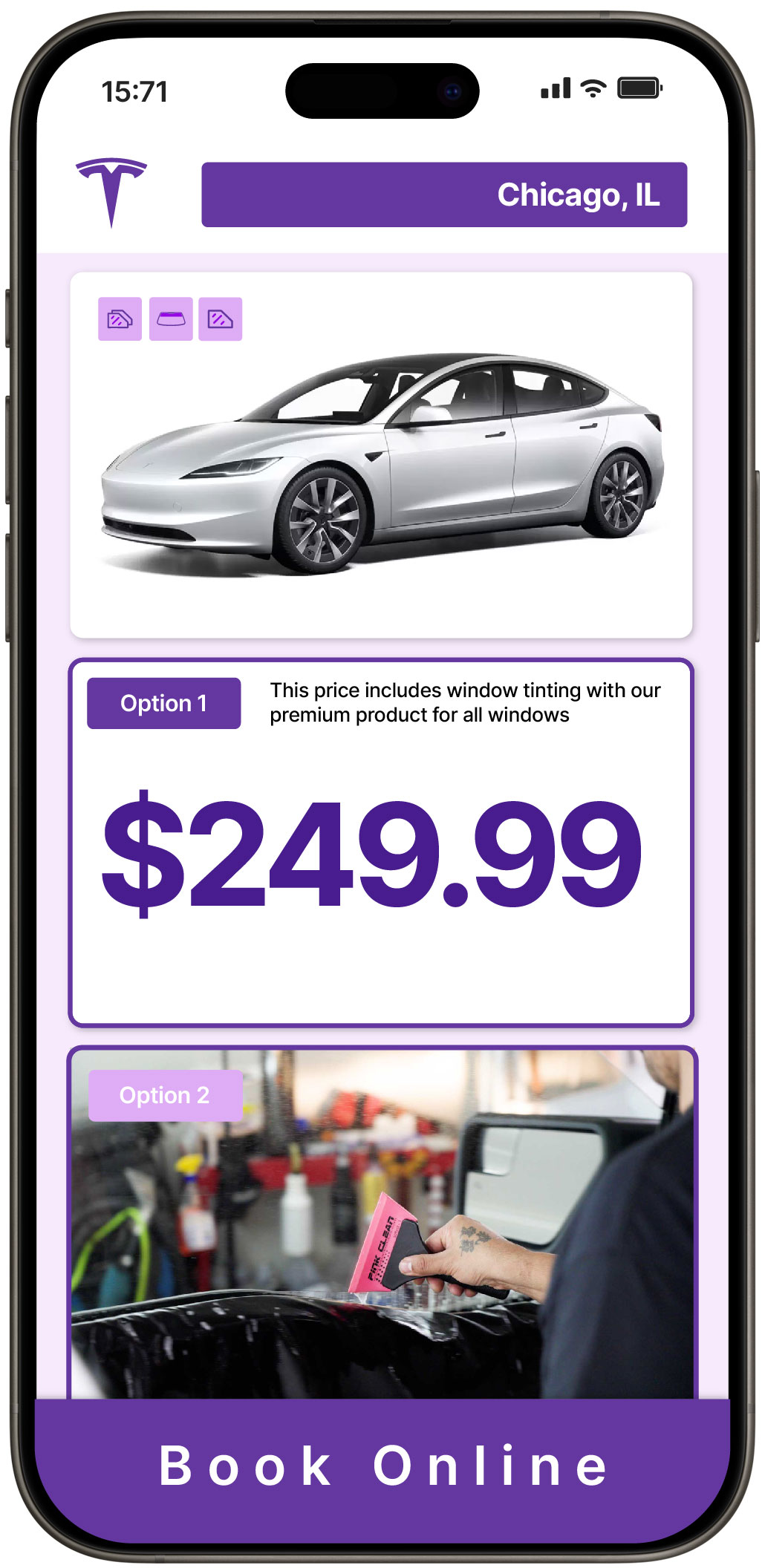 View Affordable Tesla Window Tinting Prices in Chicago, Illinois