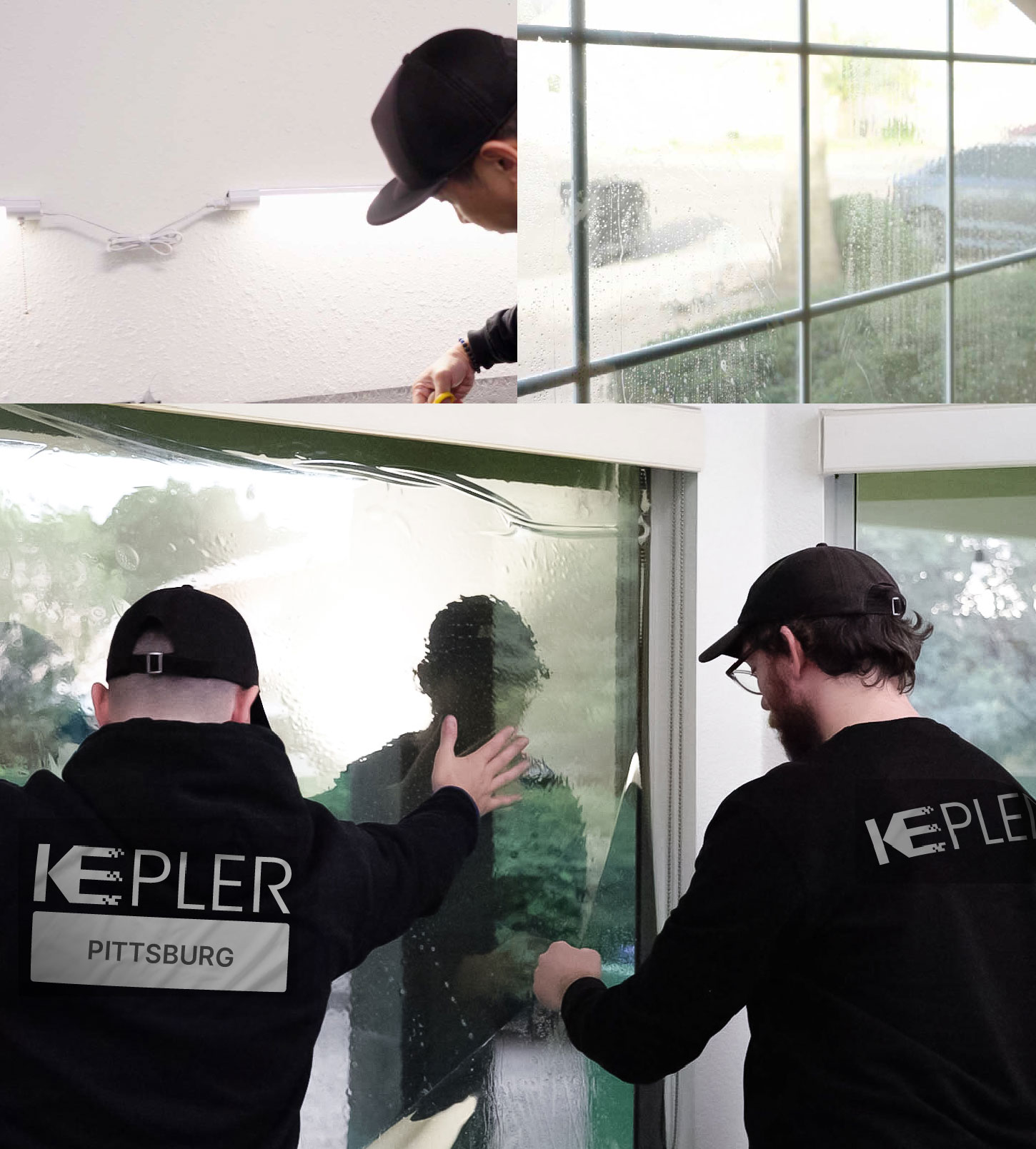 Expert Technician Installing Advanced Window Tint to Home in Pittsburg