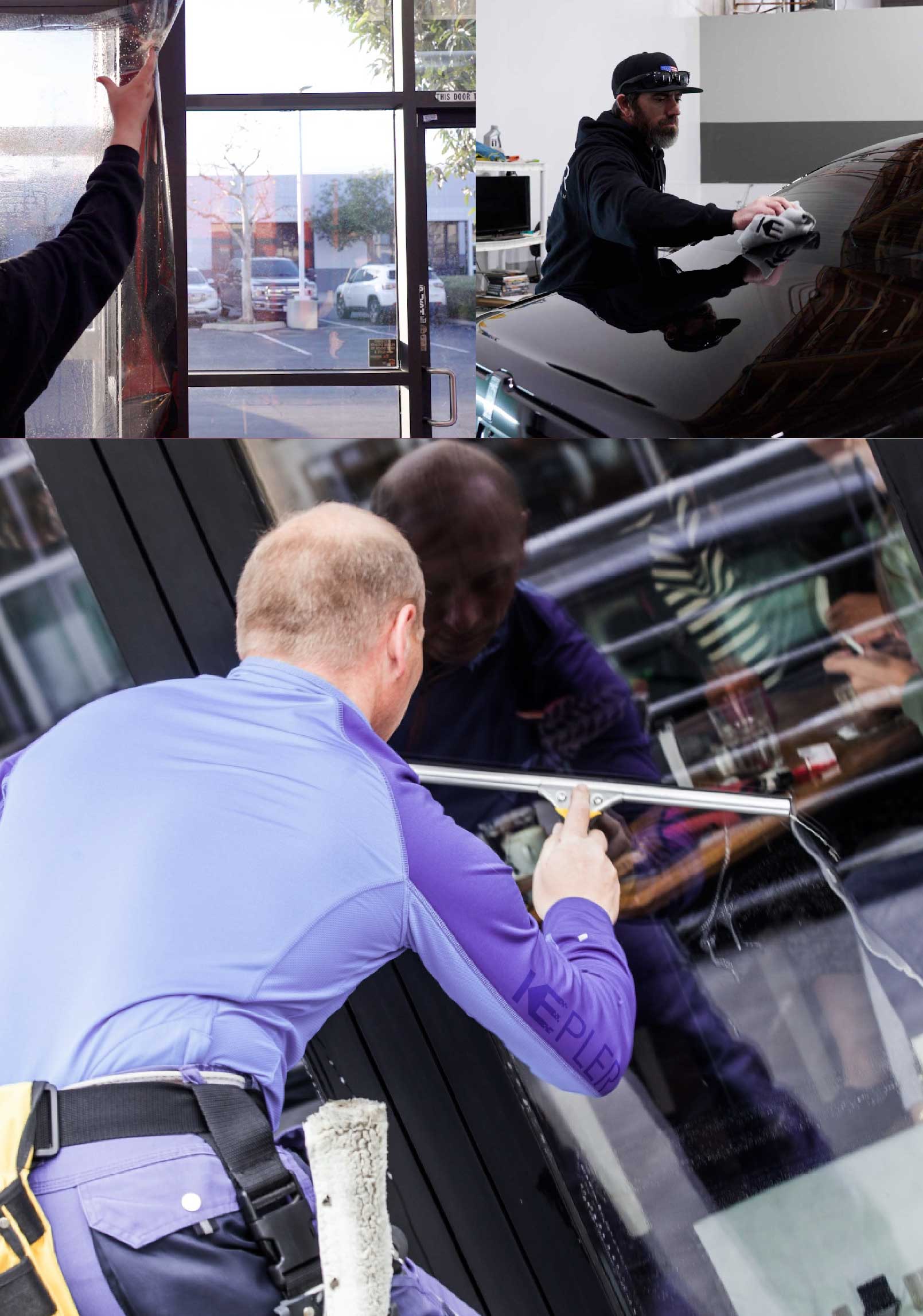 Kepler Professional Applying Anti-Graffiti Window Film to a Camby Shop Front