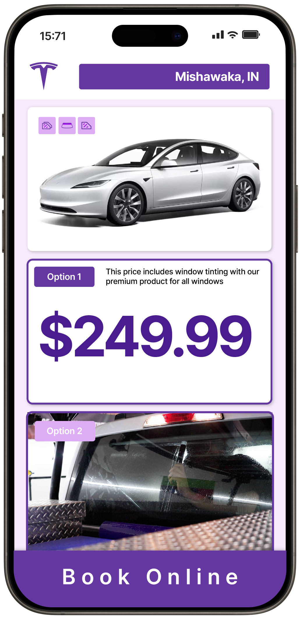 View Affordable Tesla Window Tinting Rates in Mishawaka, Indiana