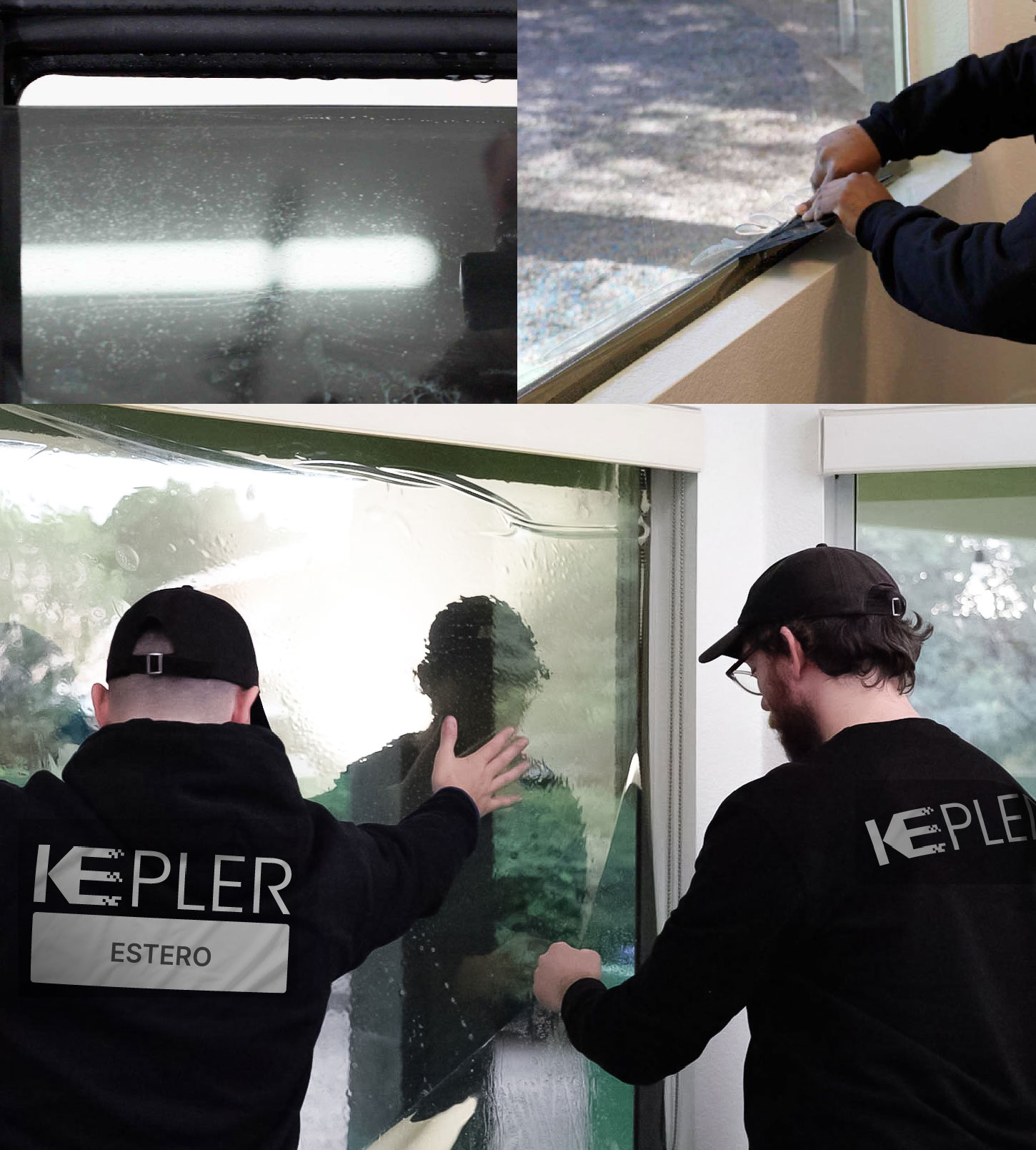 Kepler Technician Fitting Ceramic Window Tint to Home in Estero