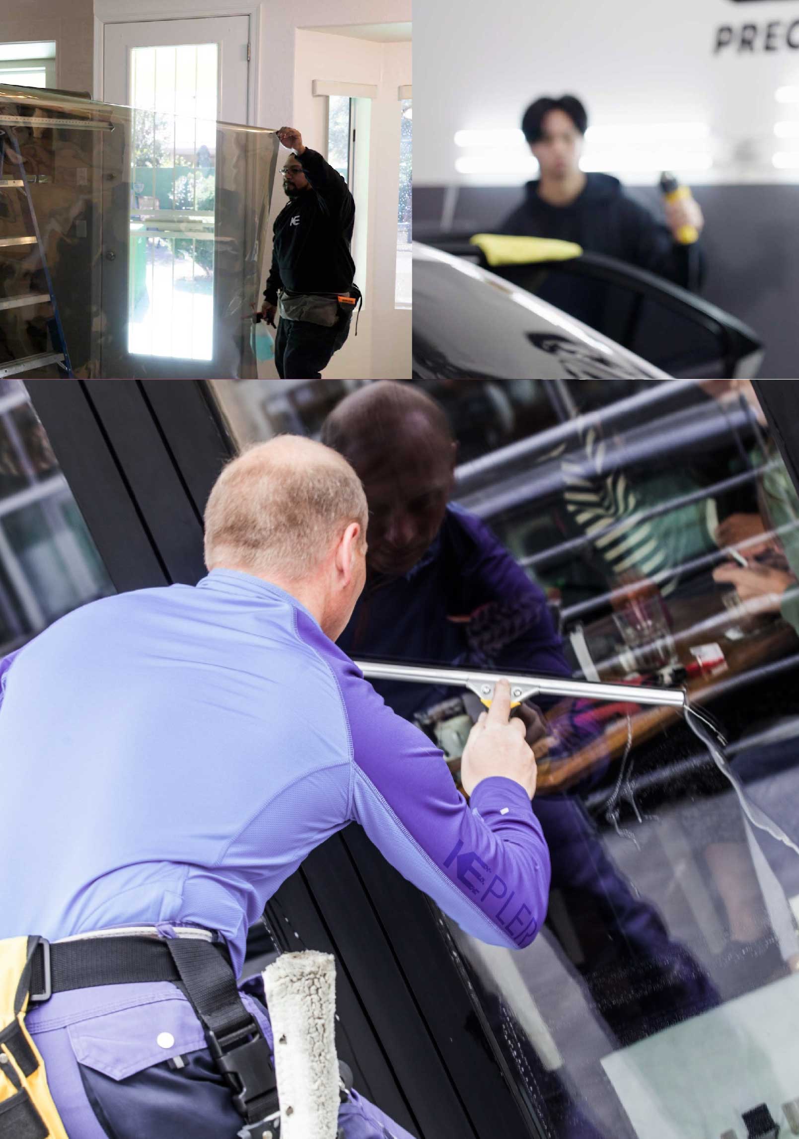 Kepler Skilled Applying Anti-Graffiti Window Film to a Plainsboro Shop Front