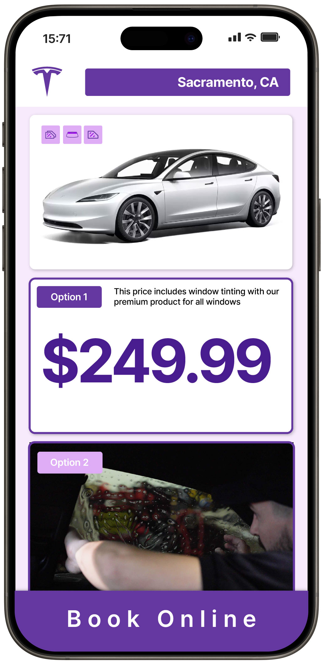 View Affordable Tesla Window Tinting Costs in Sacramento, California