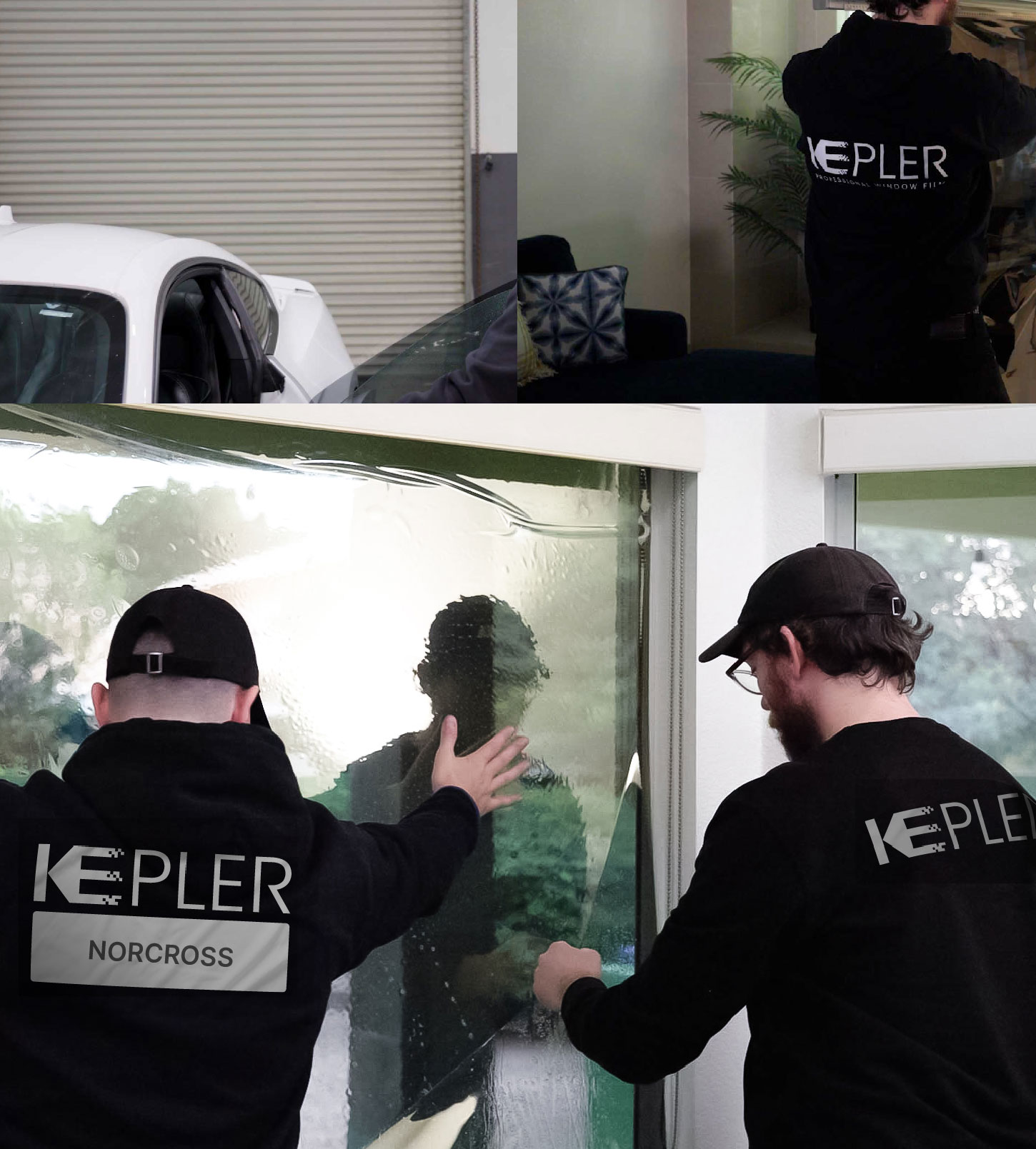 Kepler Technician Fitting Ceramic Window Tint to Home in Norcross