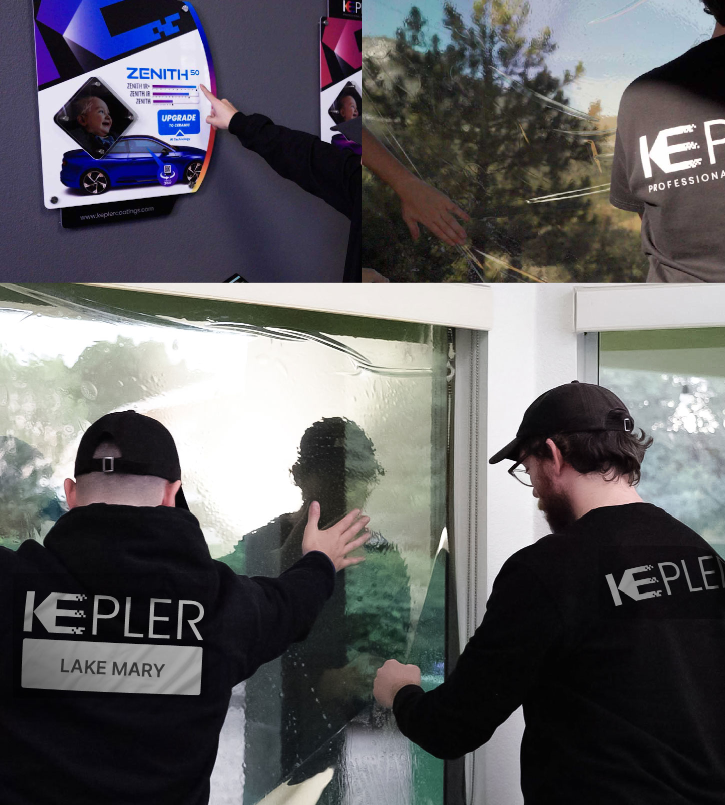 Expert Technician Installing High-tech Window Tint to Home in Lake Mary