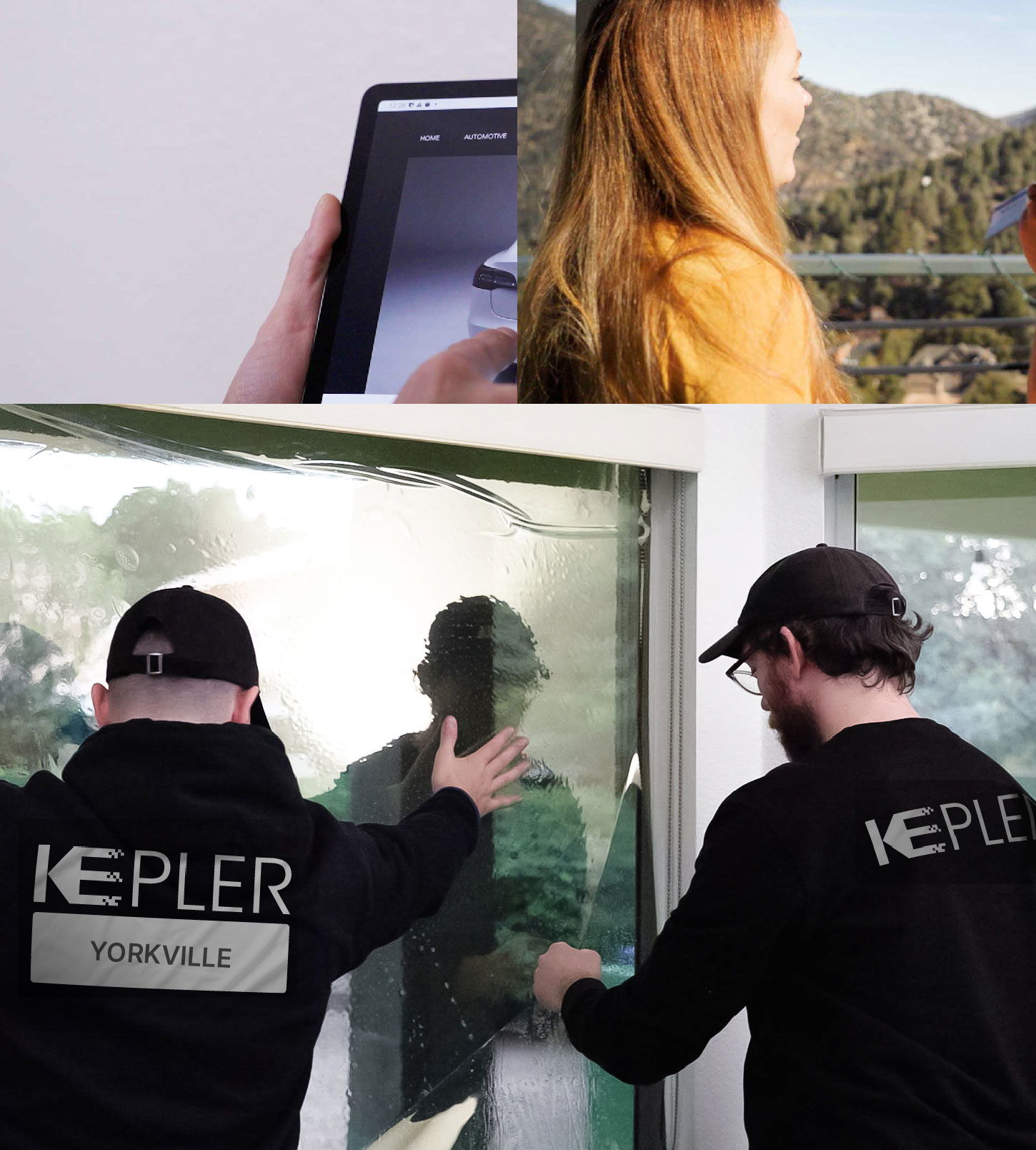 Kepler Technician Fitting High-tech Window Tint to Home in Yorkville