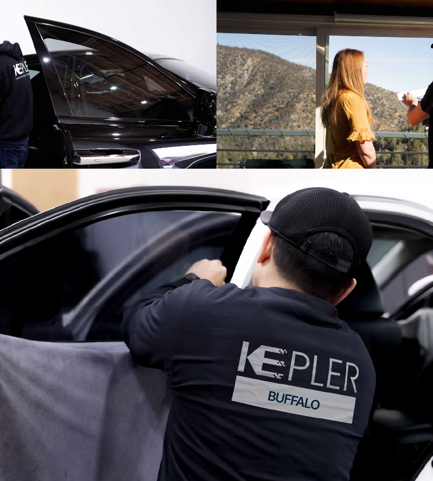 Automotive Window Tinting Expert Applying Film in Buffalo, Minnesota