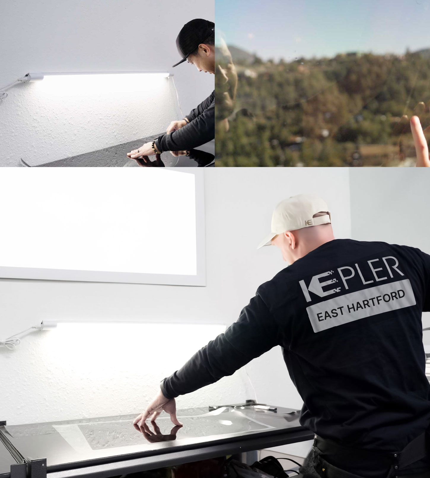 Window Tinting Specialist Cutting Film in East Hartford, Connecticut