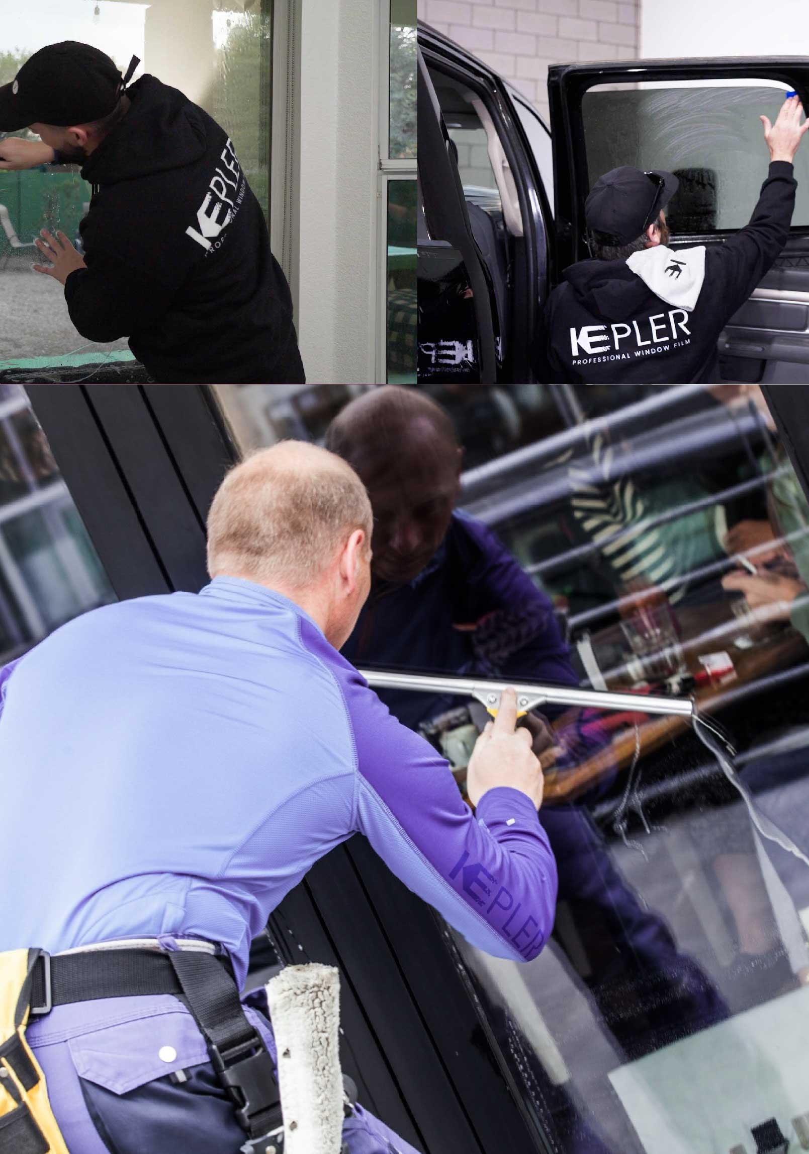 Kepler Skilled Applying Anti-Graffiti Window Film to a Homer Glen Shop Front