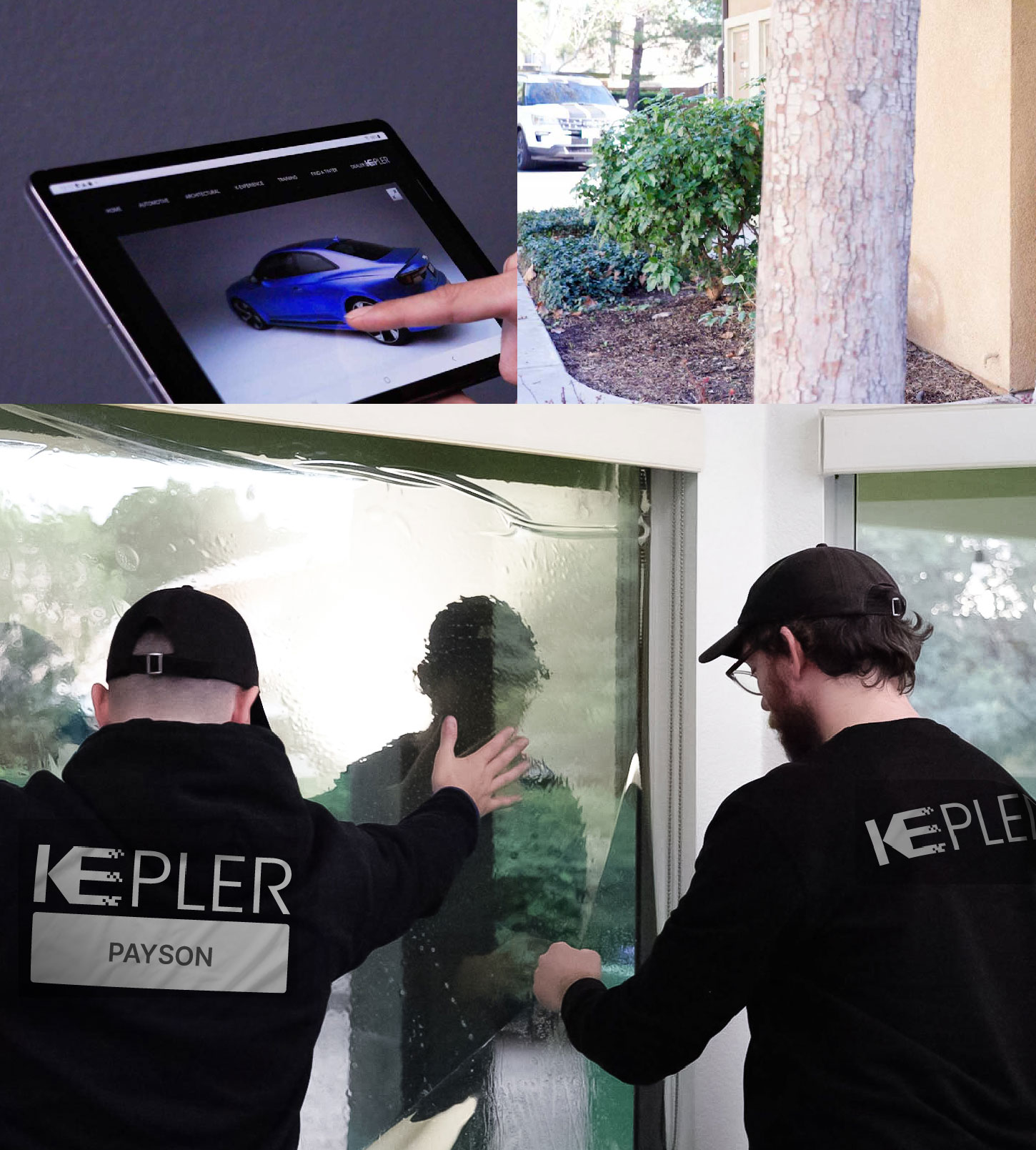 Expert Technician Installing High-tech Window Tint to Home in Payson