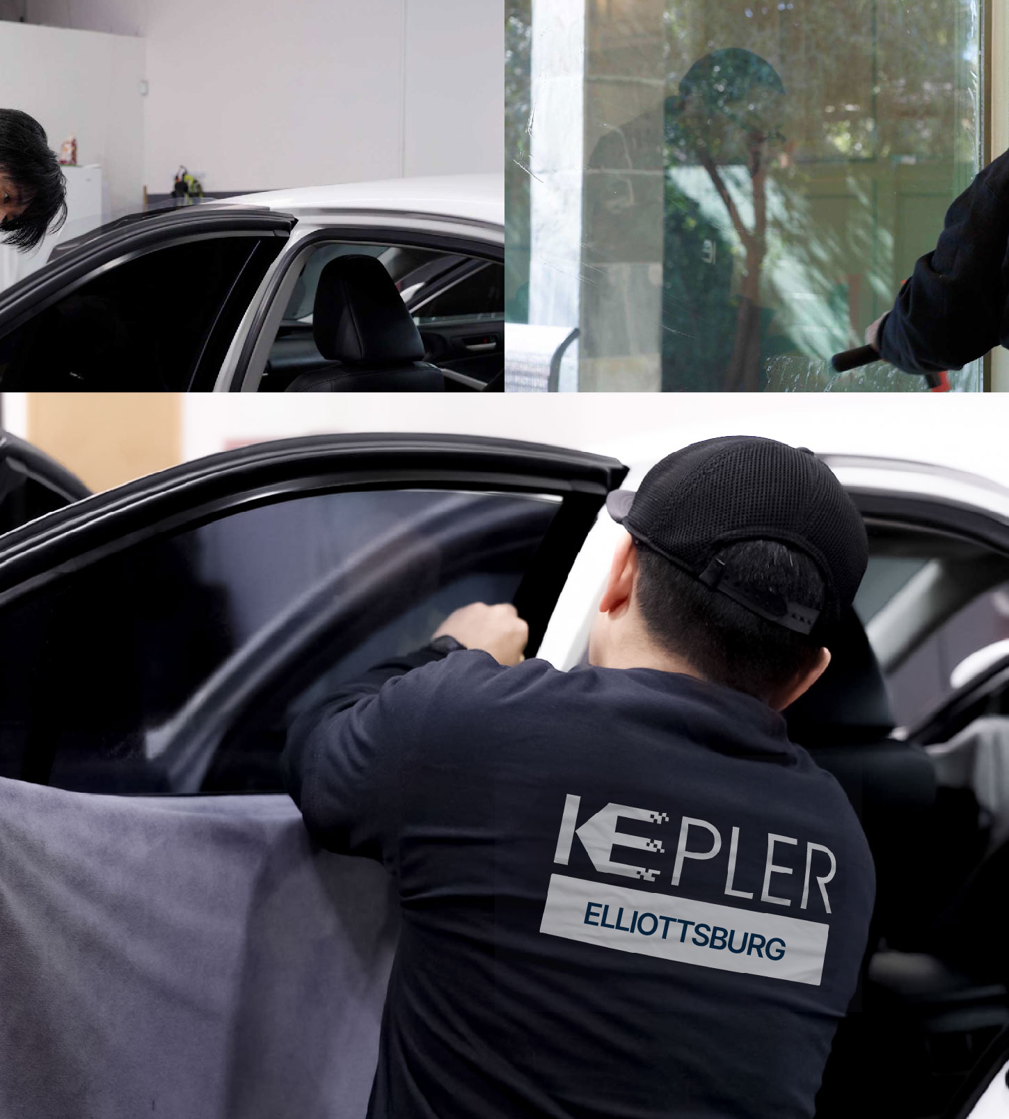 Automotive Window Tinting Expert Applying Film in Elliottsburg, Pennsylvania