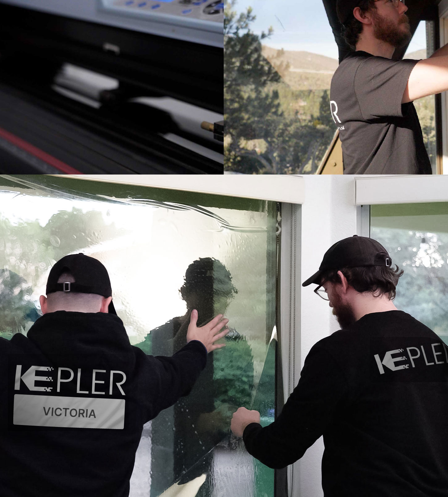 Expert Technician Applying Advanced Window Tint to Home in Victoria