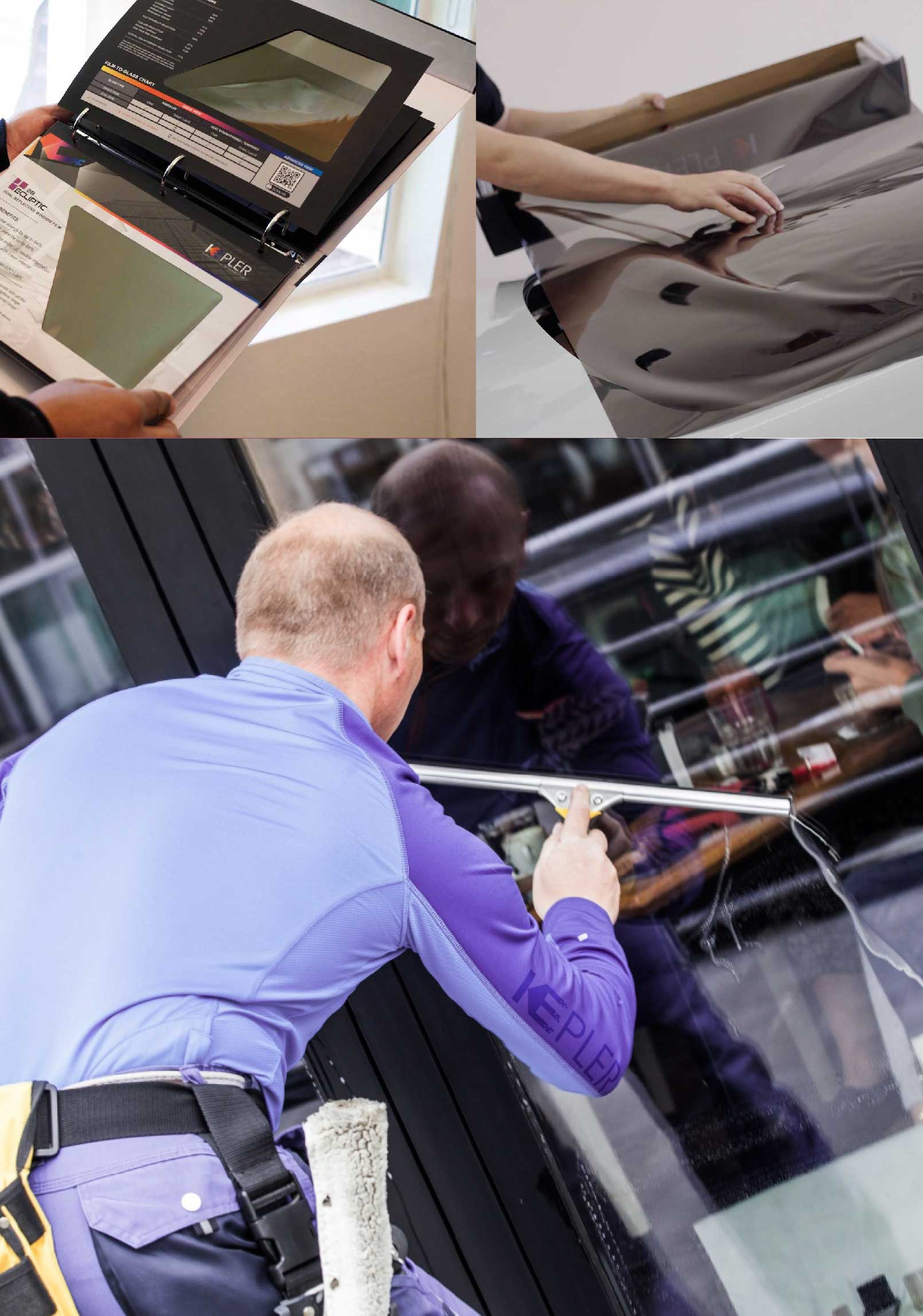 Kepler Professional Applying Anti-Graffiti Window Film to a Gainesville Shop Front