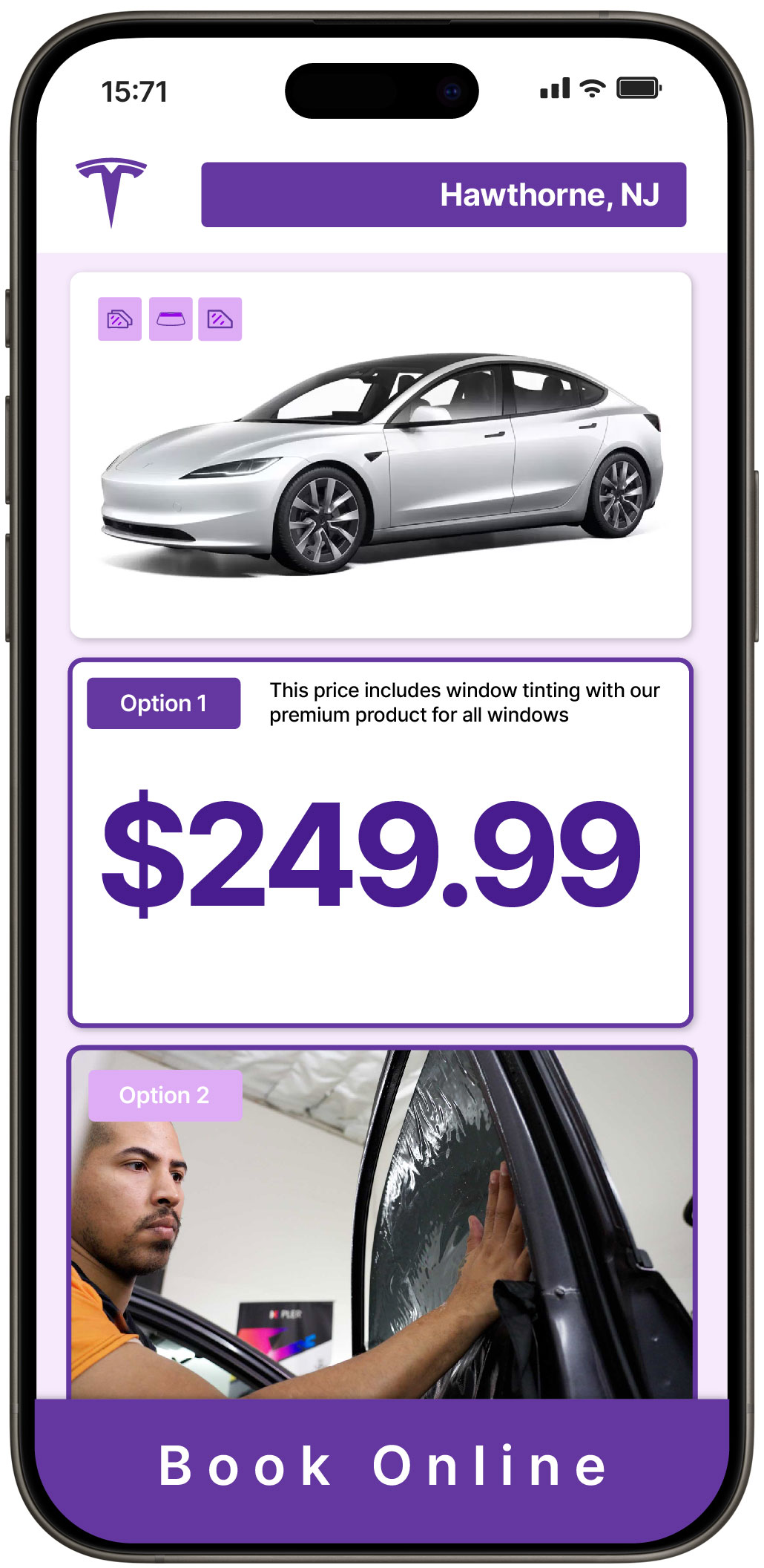 View Reasonable Tesla Window Tinting Rates in Hawthorne, New Jersey