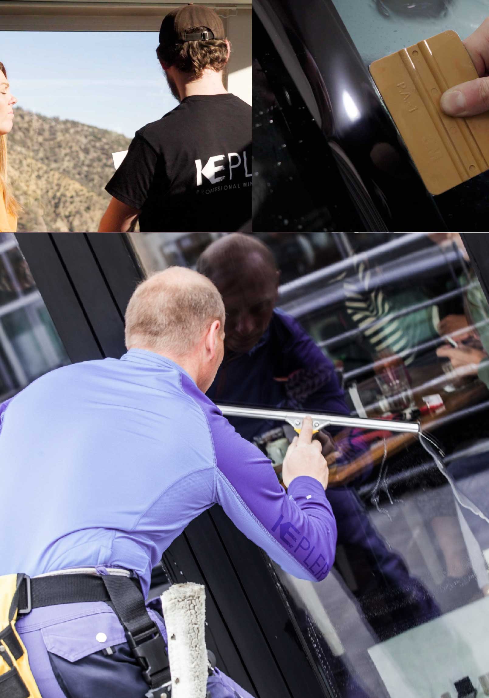 Kepler Professional Applying Anti-Graffiti Window Film to a Virginia Beach Shop Front