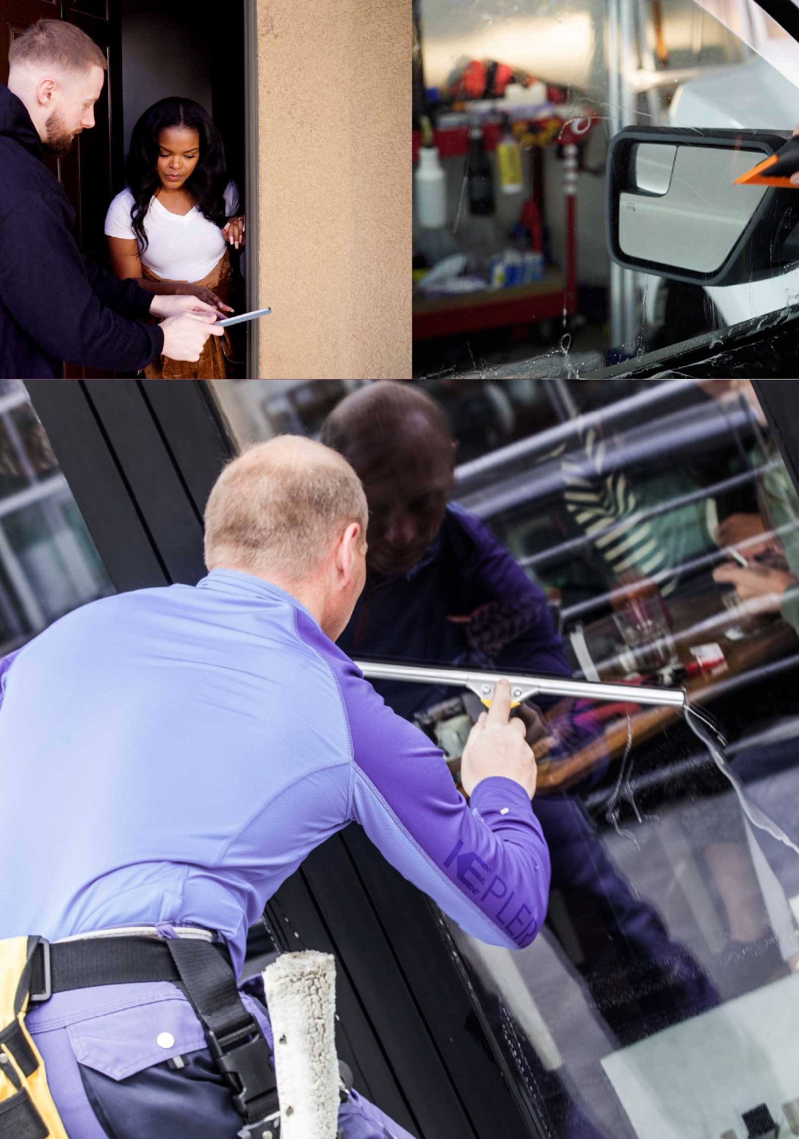 Kepler Professional Applying Anti-Graffiti Window Film to a Columbus Shop Front