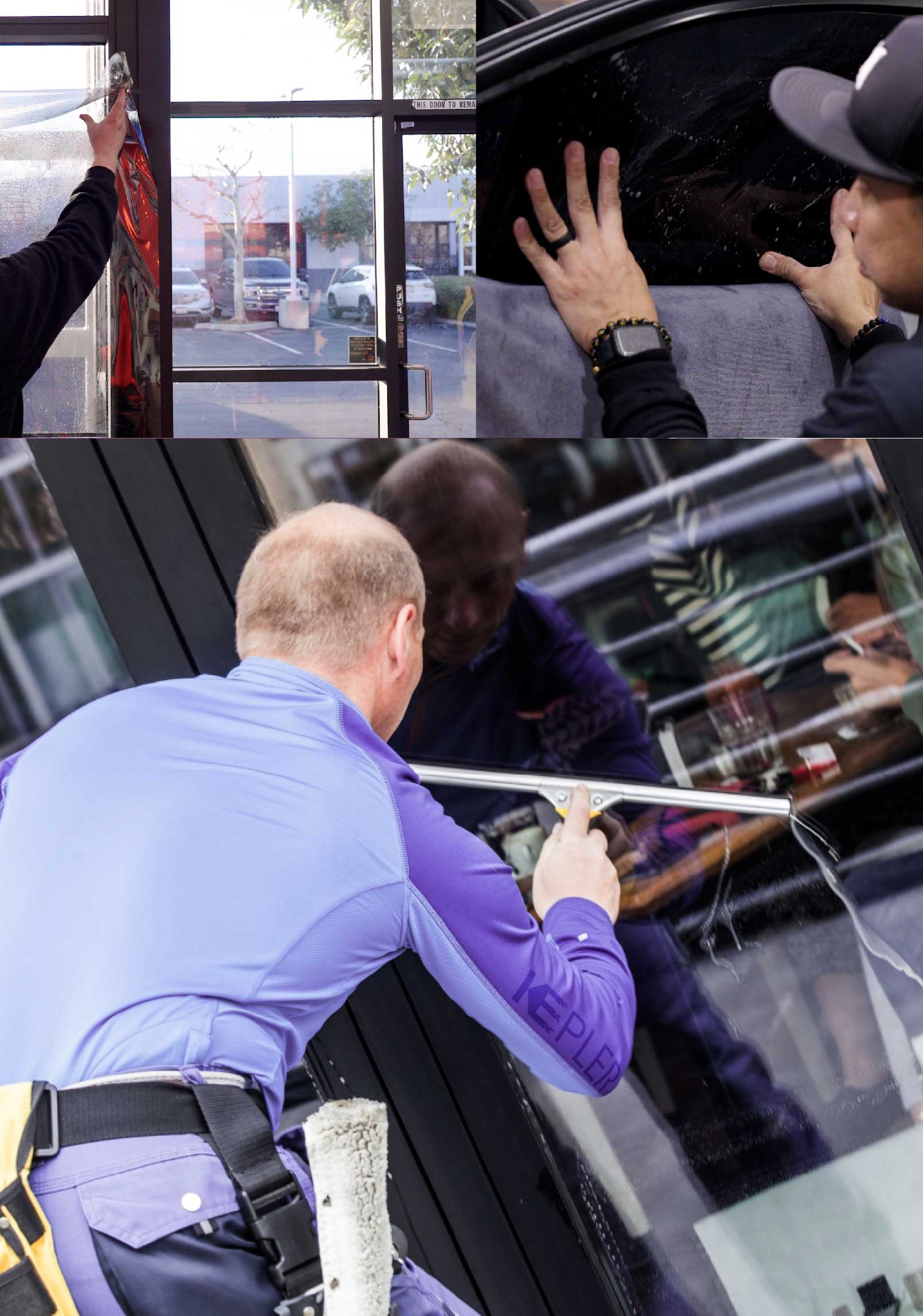 Kepler Expert Applying Anti-Graffiti Window Film to a Durango Shop Front