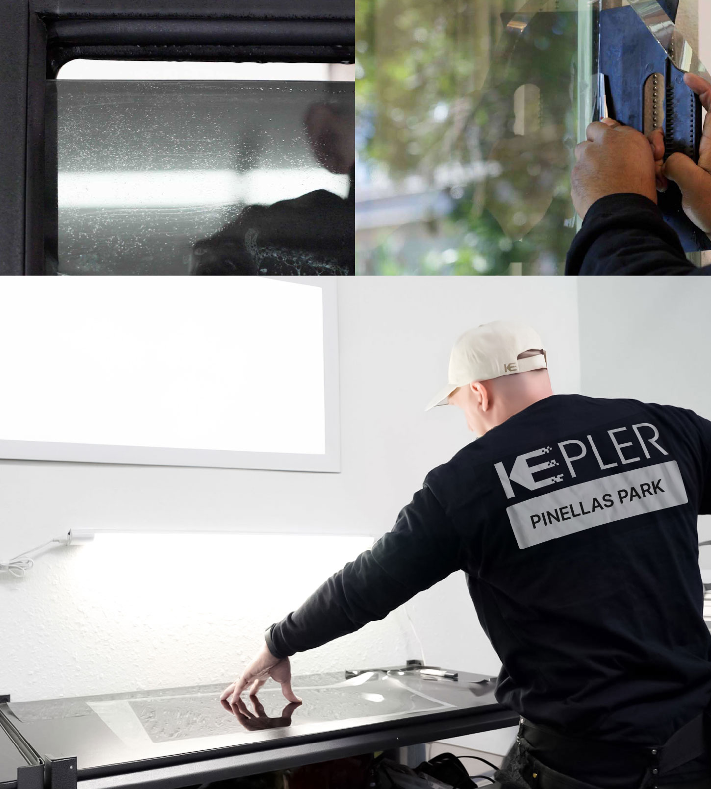 Window Tinting Specialist Cutting Film in Pinellas Park, Florida