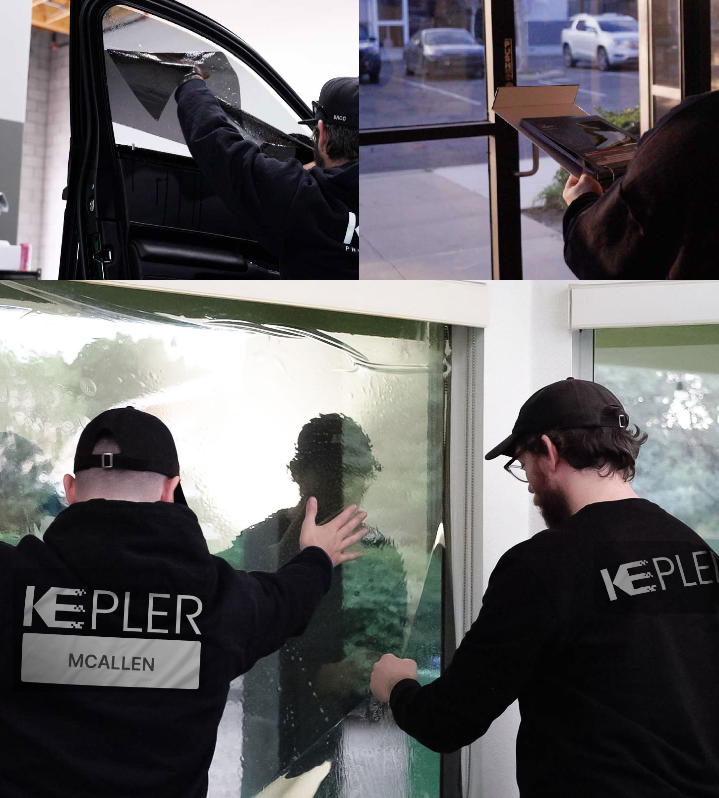 Kepler Technician Installing High-tech Window Tint to Home in McAllen