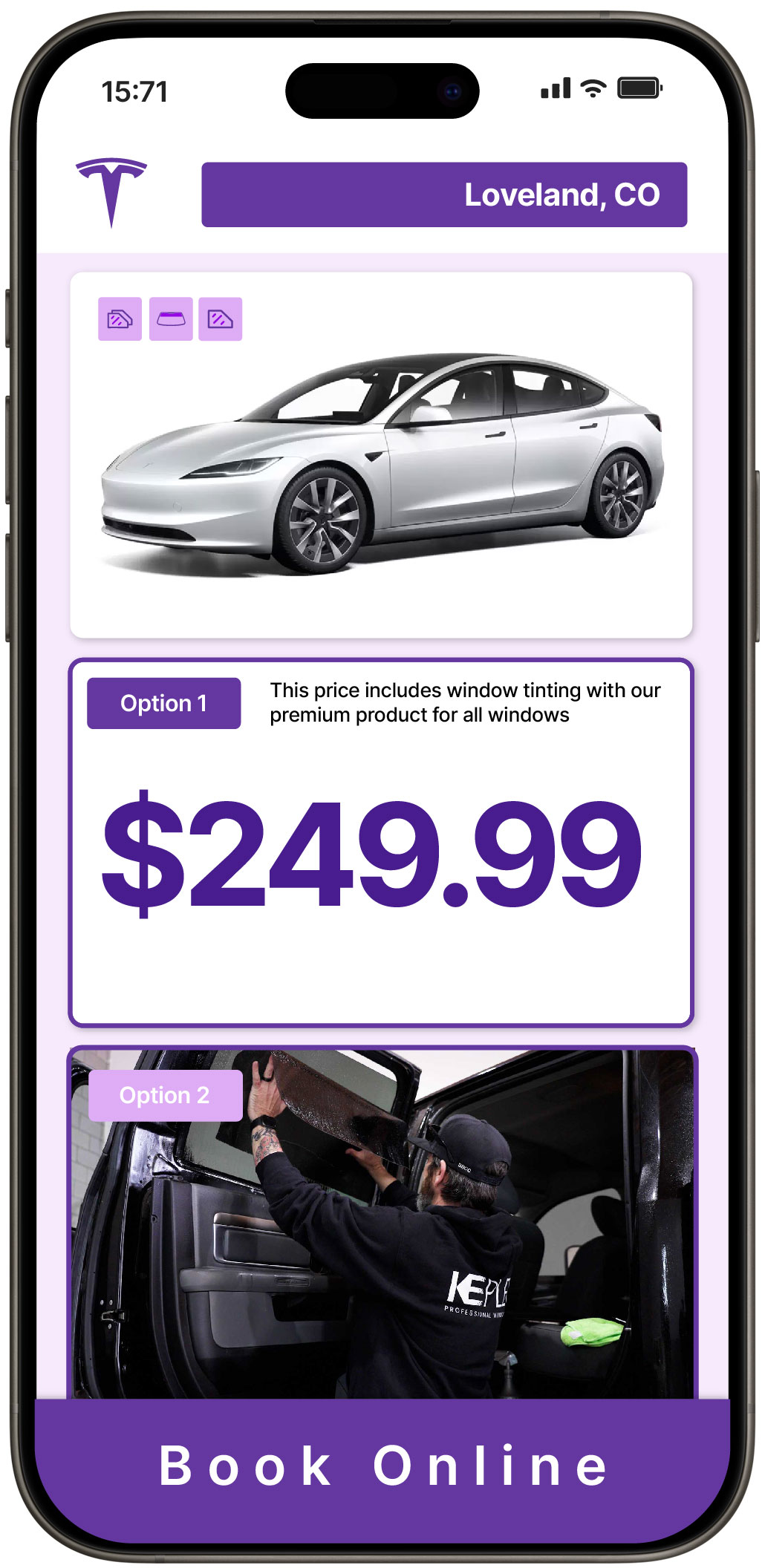 View Reasonable Tesla Window Tinting Prices in Broomfield, Colorado