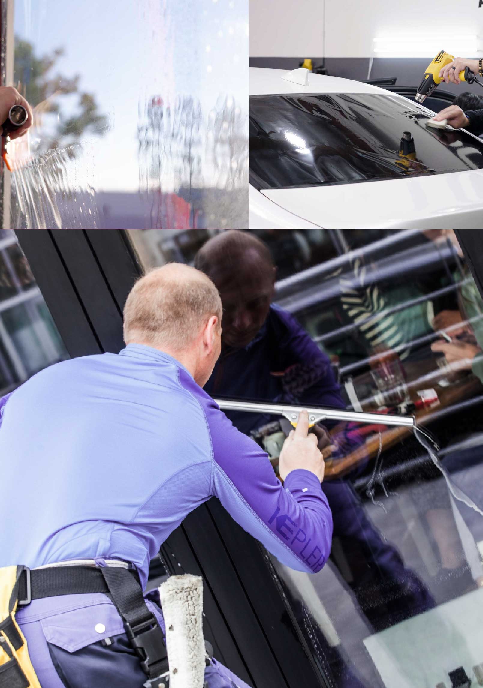 Kepler Professional Applying Anti-Graffiti Window Film to a Odenton Shop Front