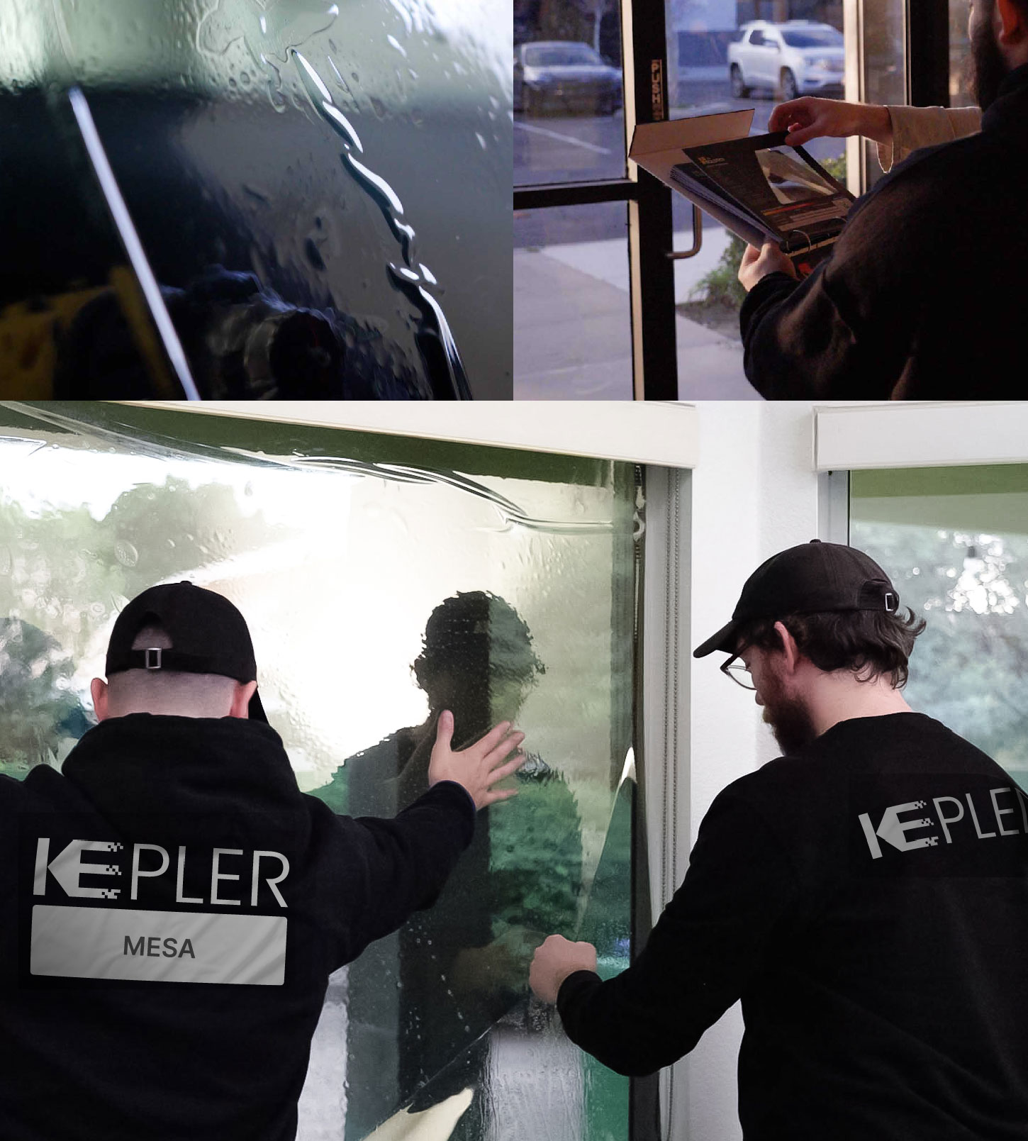 Kepler Technician Fitting Advanced Window Tint to Home in Mesa