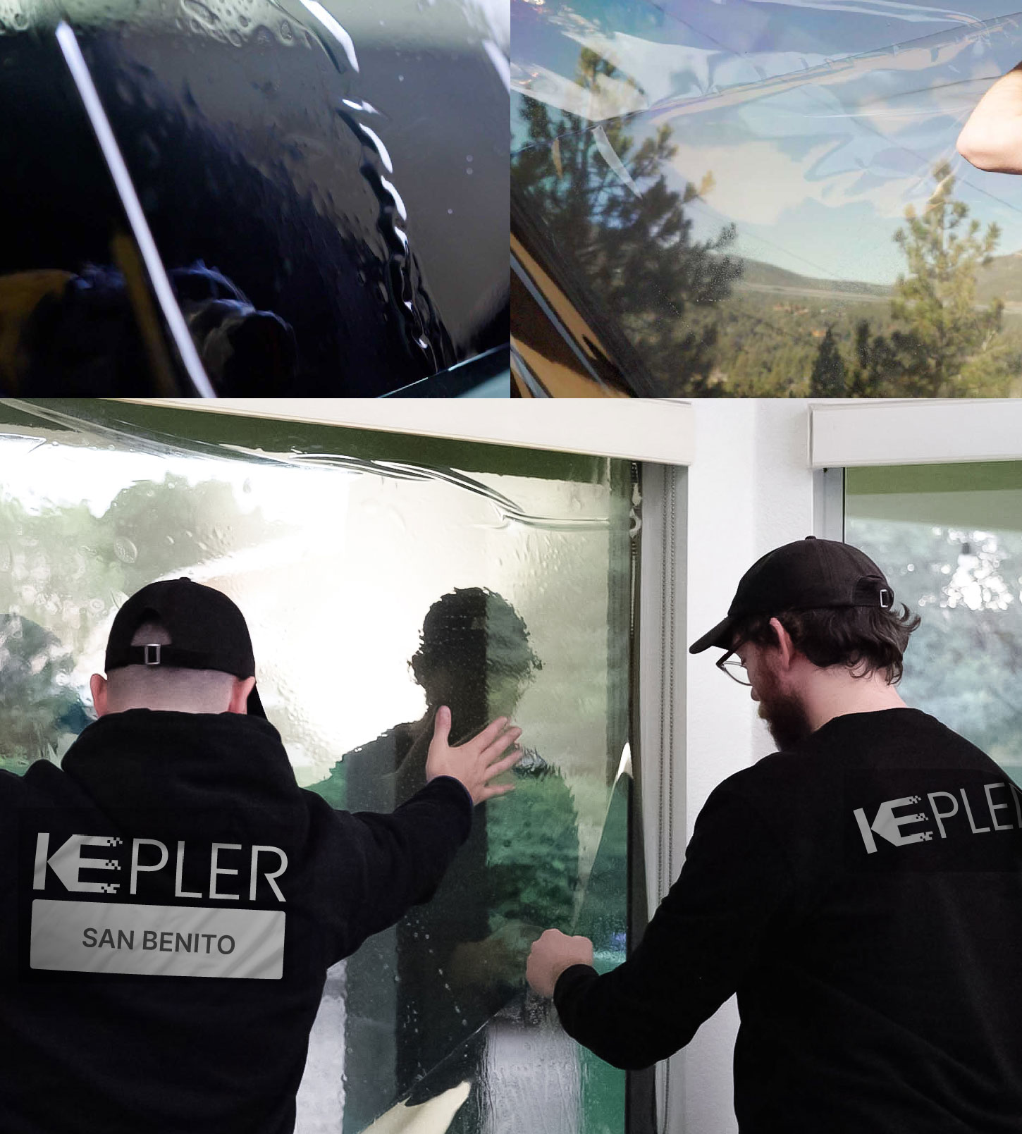 Kepler Technician Applying High-tech Window Tint to Home in San Benito