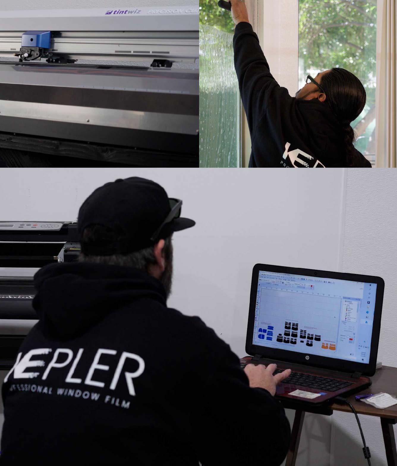 Ceramic Window Tinting Expert Cutting Film in North Salt Lake, Utah