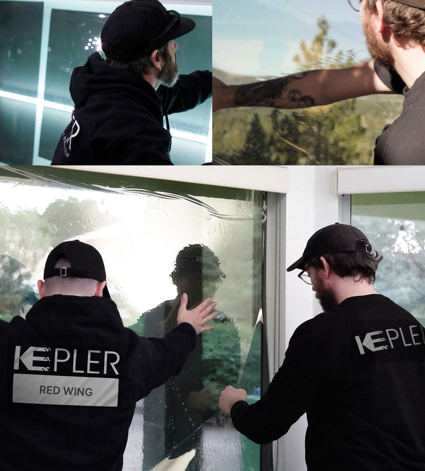 Expert Technician Installing High-tech Window Tint to Home in Red Wing