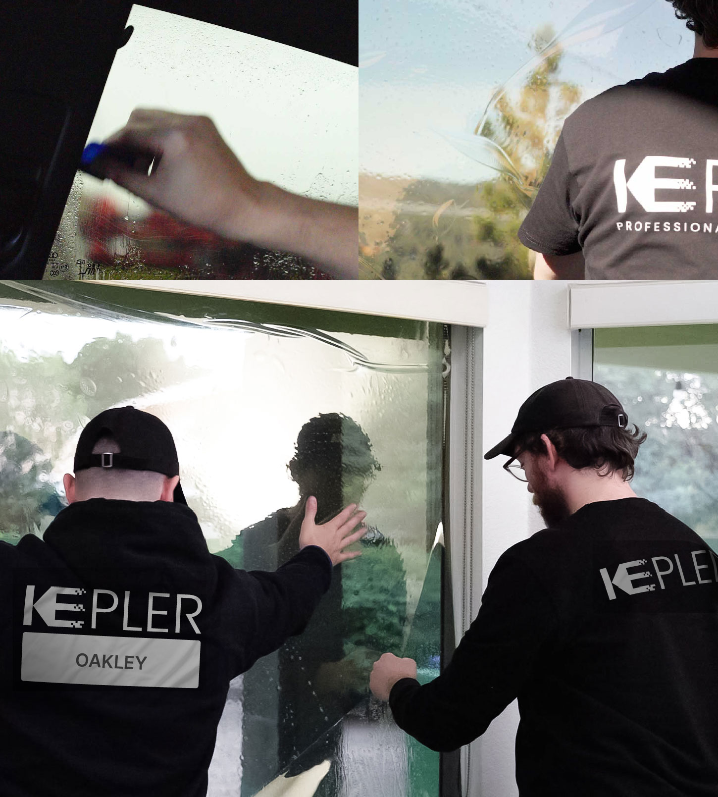 Kepler Technician Fitting Advanced Window Tint to Home in Oakley