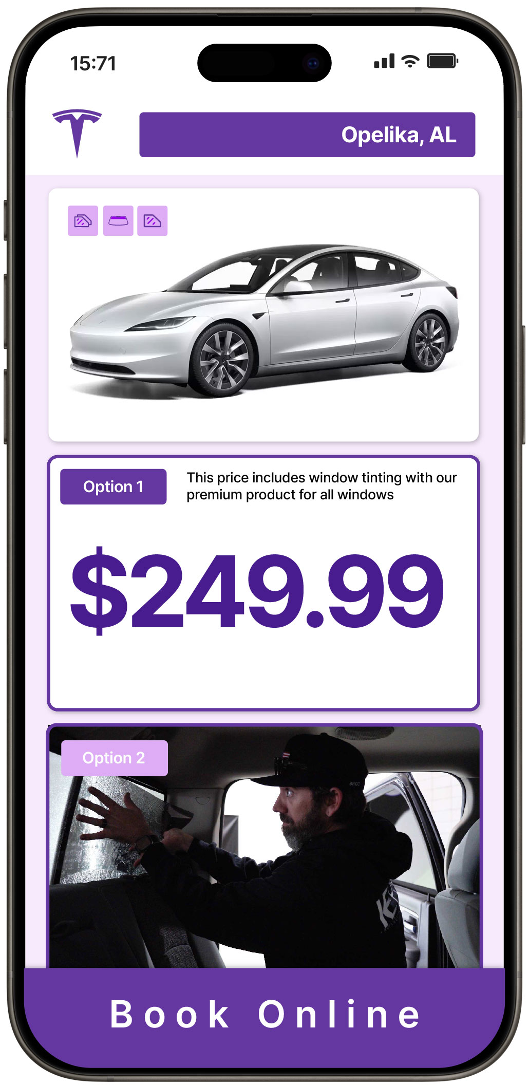 View Reasonable Tesla Window Tinting Rates in Birmingham, Alabama