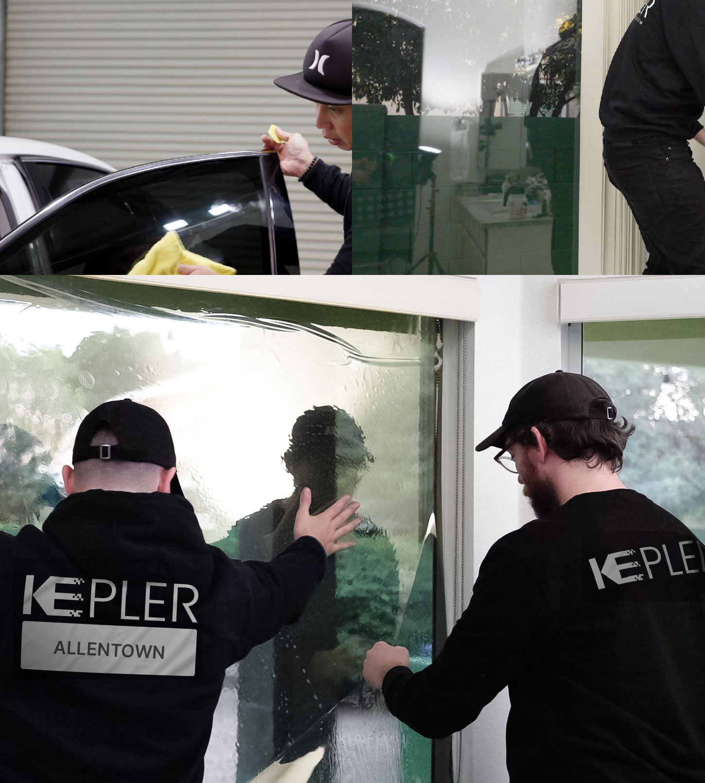 Kepler Technician Installing Ceramic Window Tint to Home in Allentown