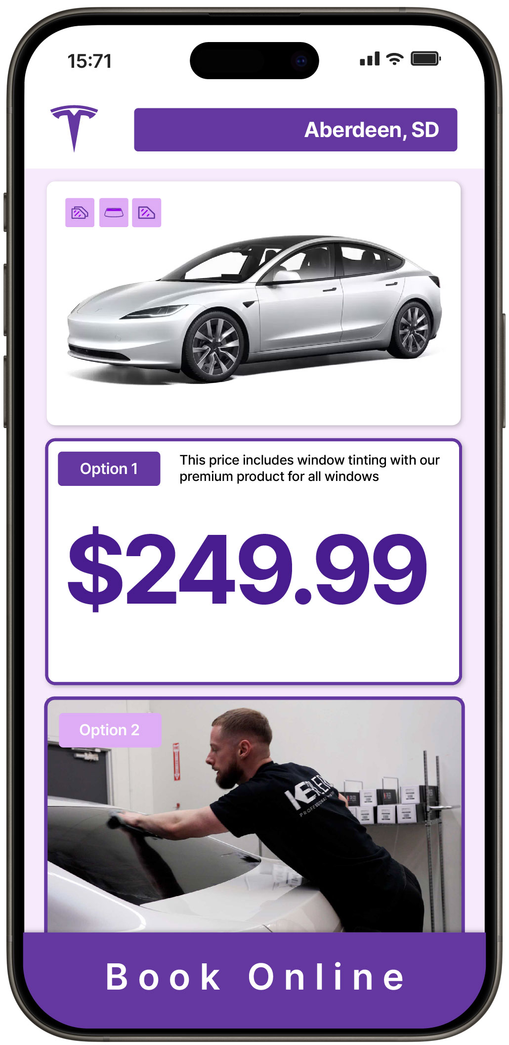 View Affordable Tesla Window Tinting Prices in Aberdeen, South Dakota