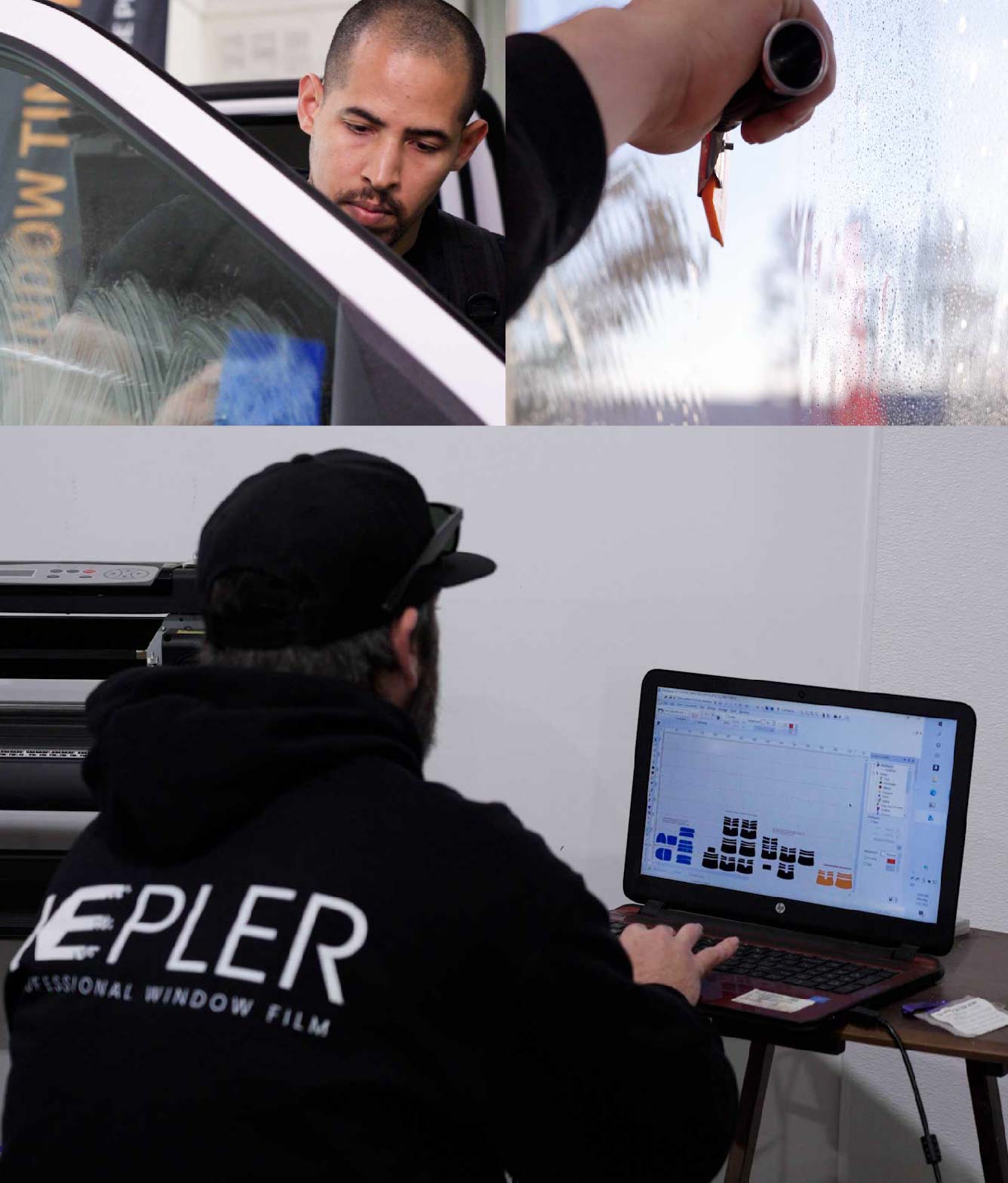 Ceramic Window Tinting Expert Cutting Film in White Lake, Michigan